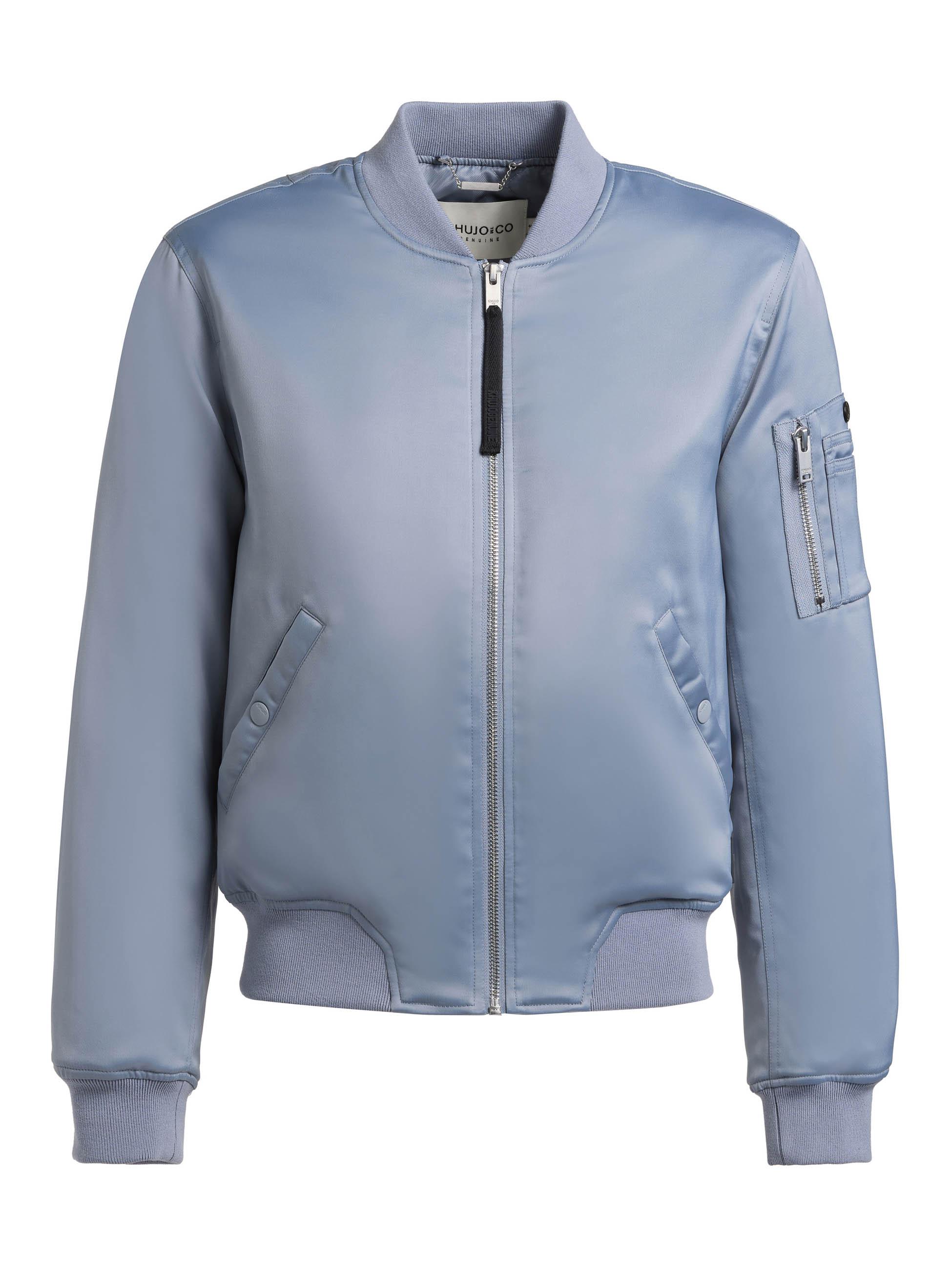 Seidige Bomberjacke "Beth" Misty Blue