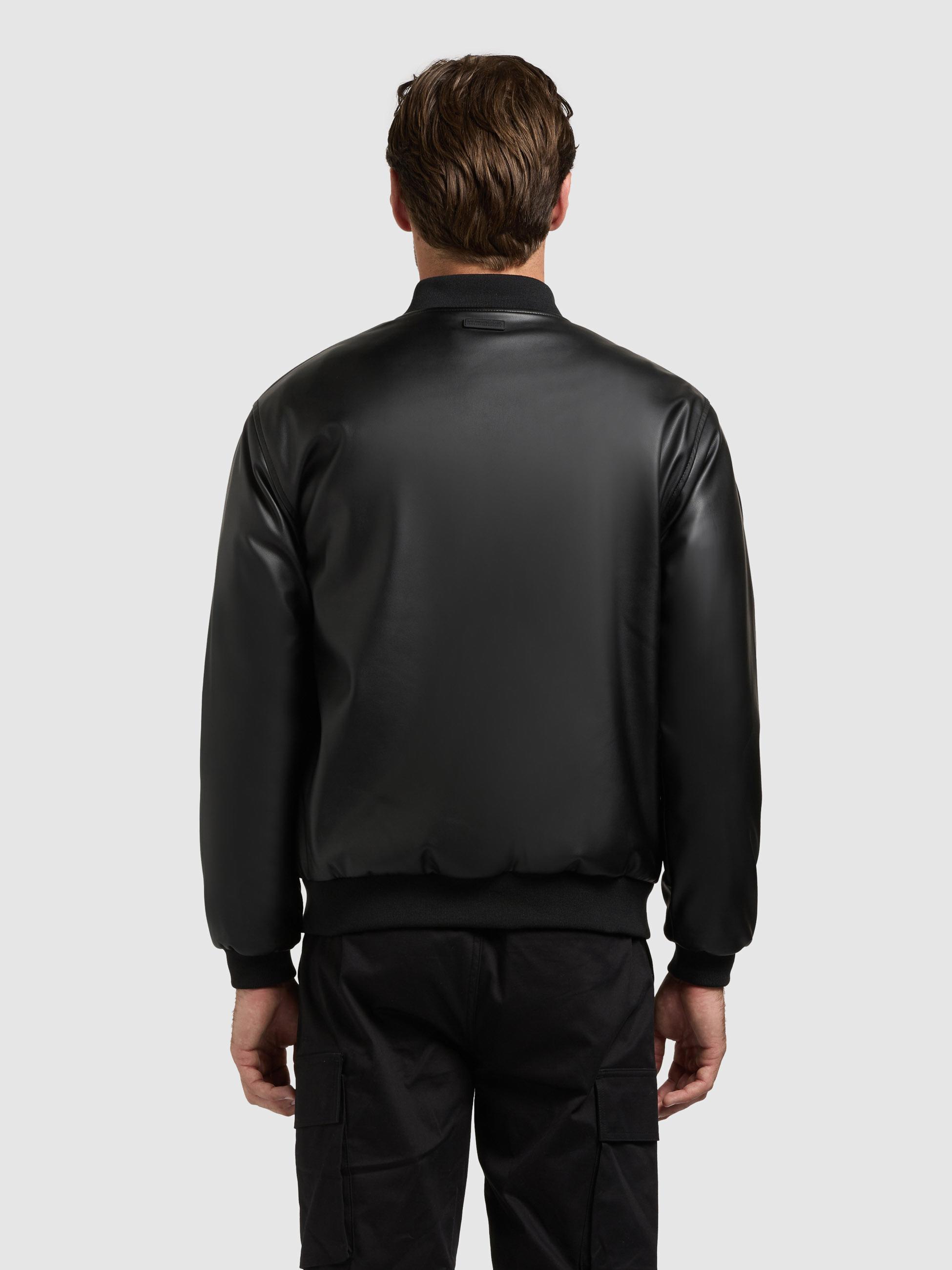 Kunstlederjacke mit Bündchen "Cale" Black