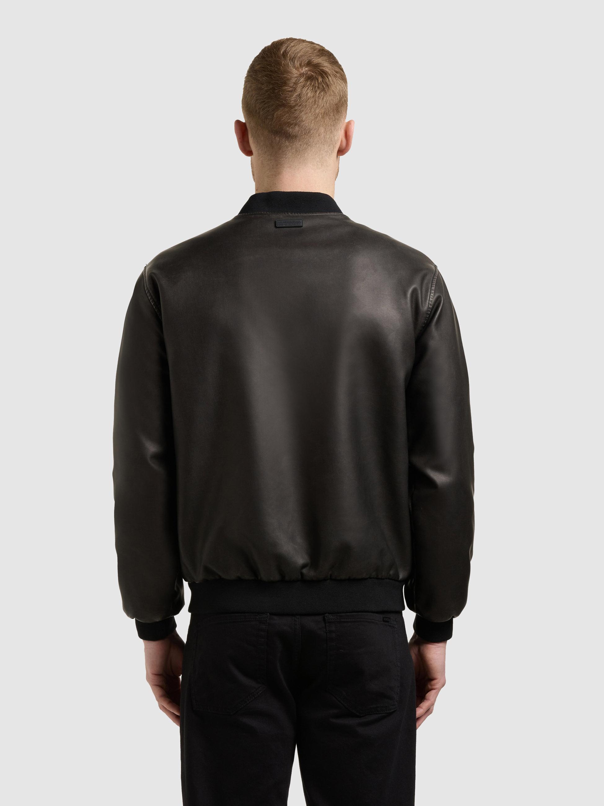 Kunstlederjacke mit Bündchen "Cale" Vintage Black