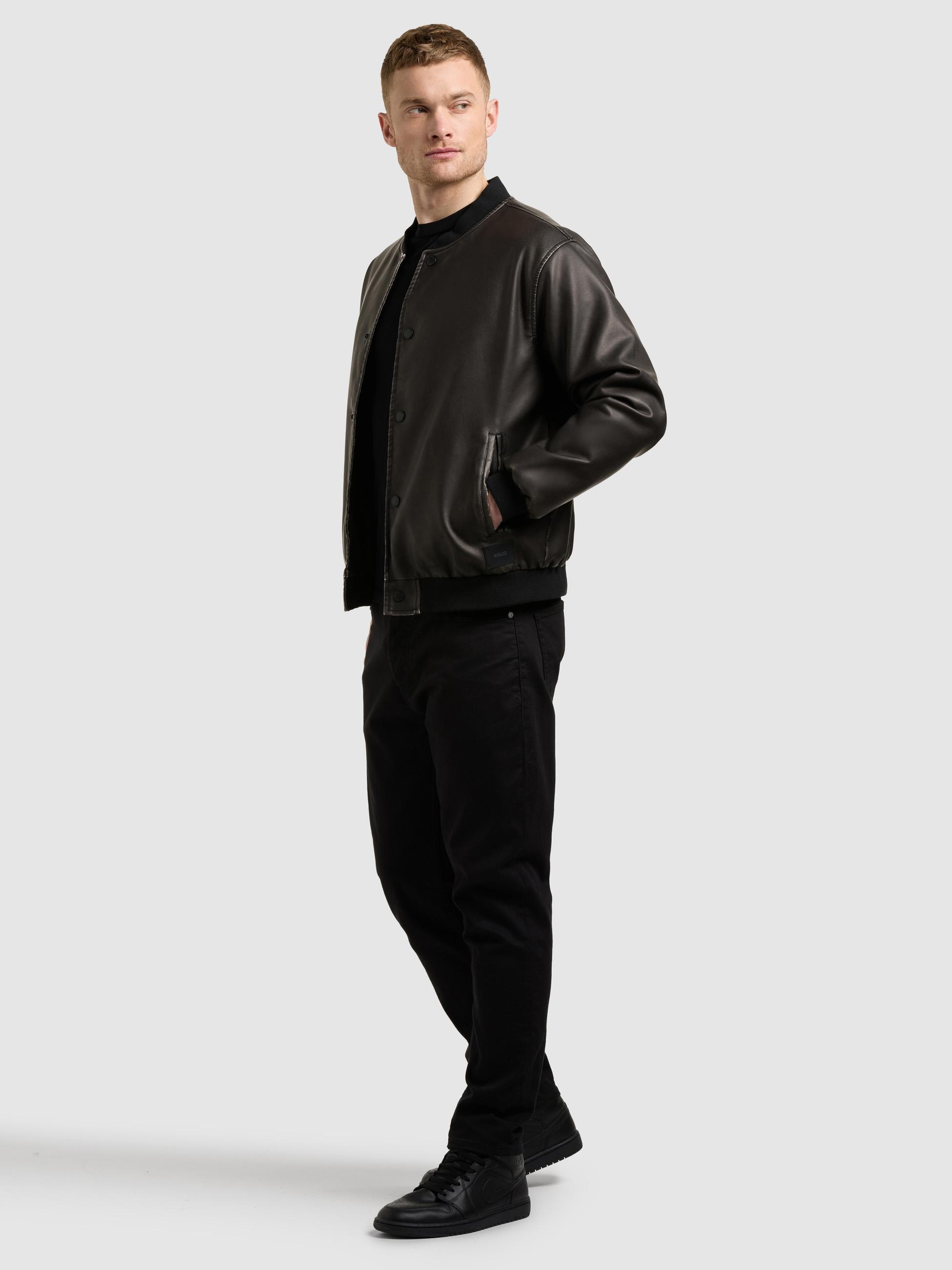 Kunstlederjacke mit Bündchen "Cale" Vintage Black