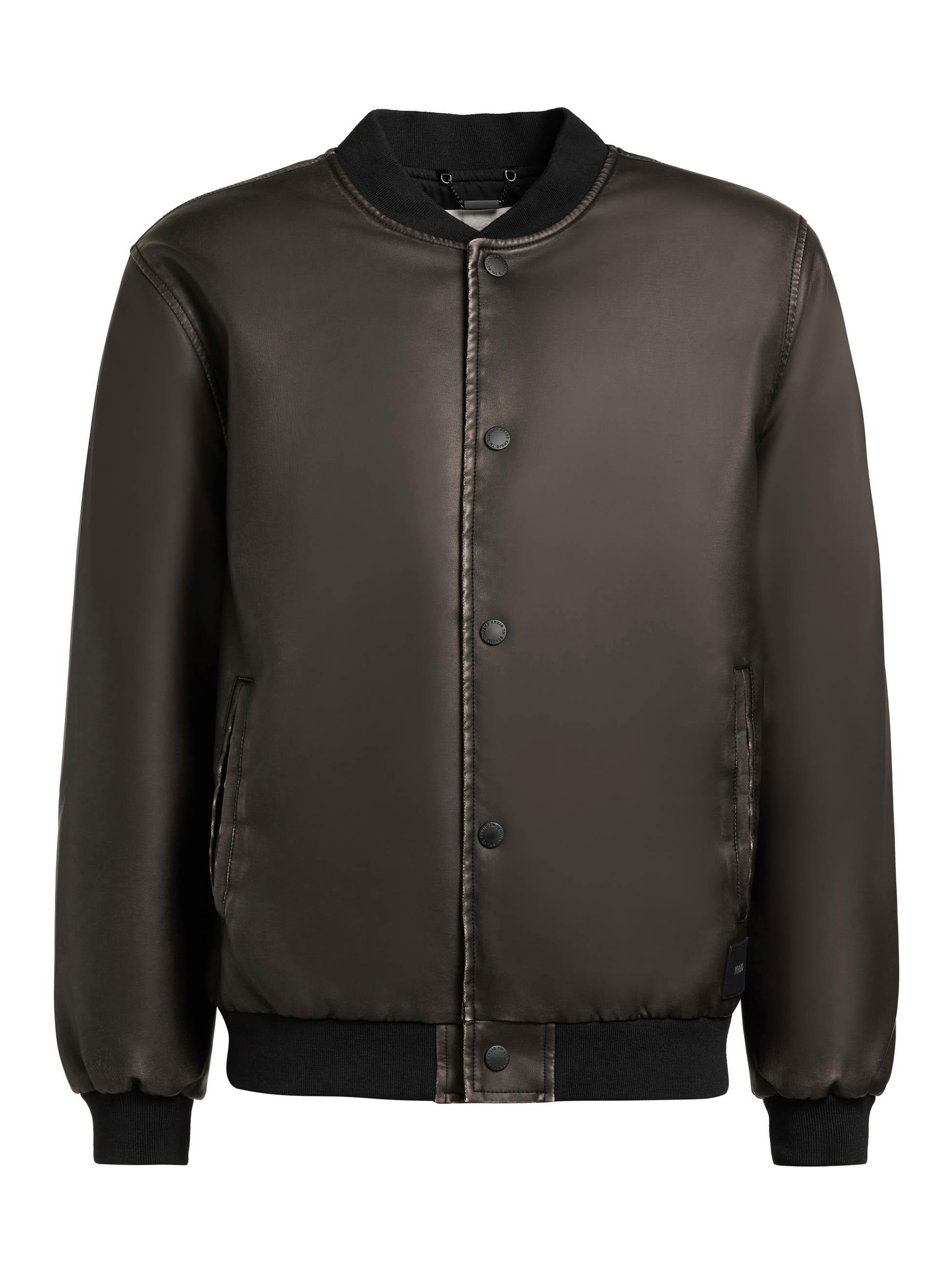 Kunstlederjacke mit Bündchen "Cale" Vintage Black