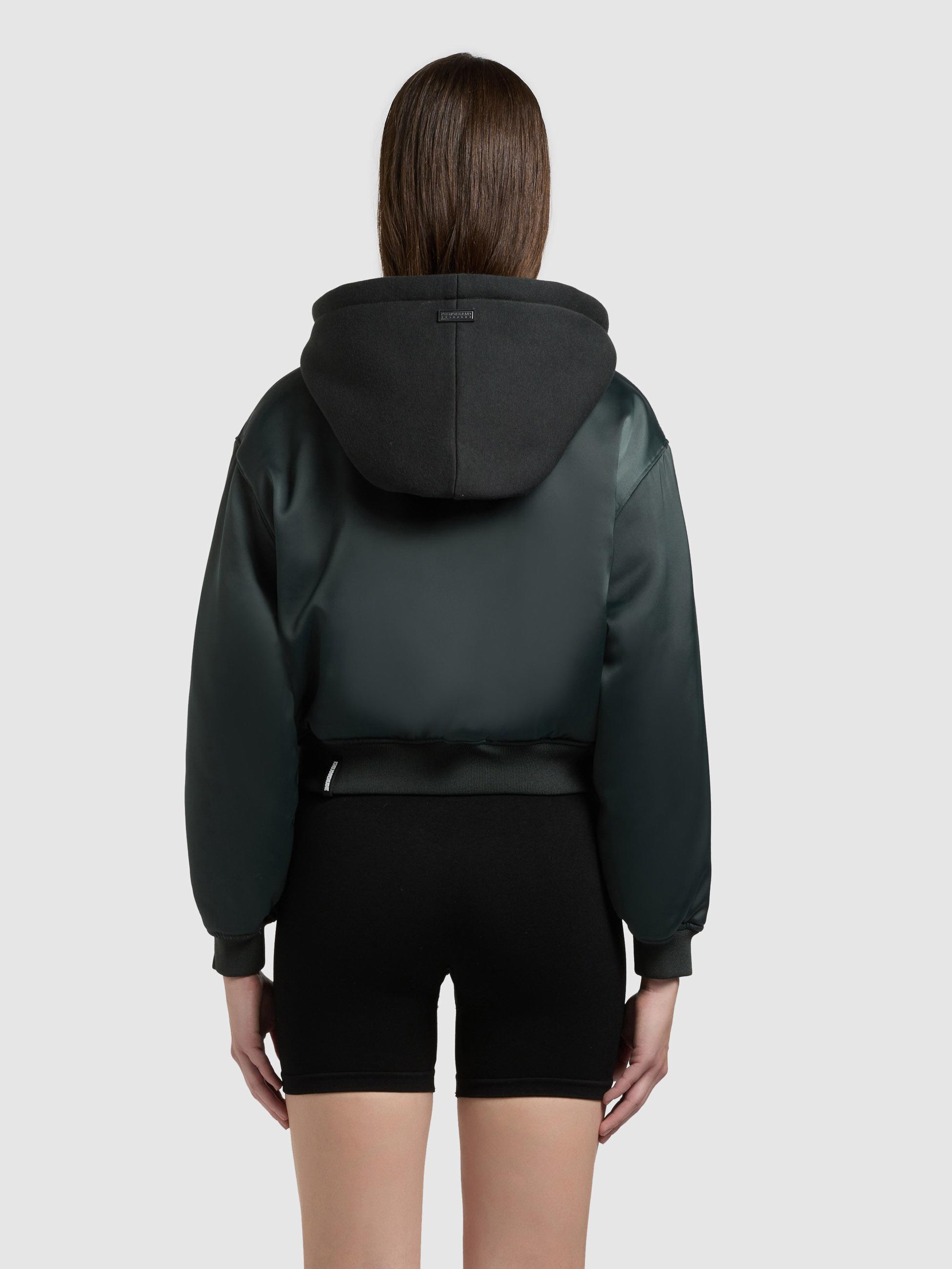 Matt schimmernde Collegejacke mit Kapuze "Chani" Treetop Green