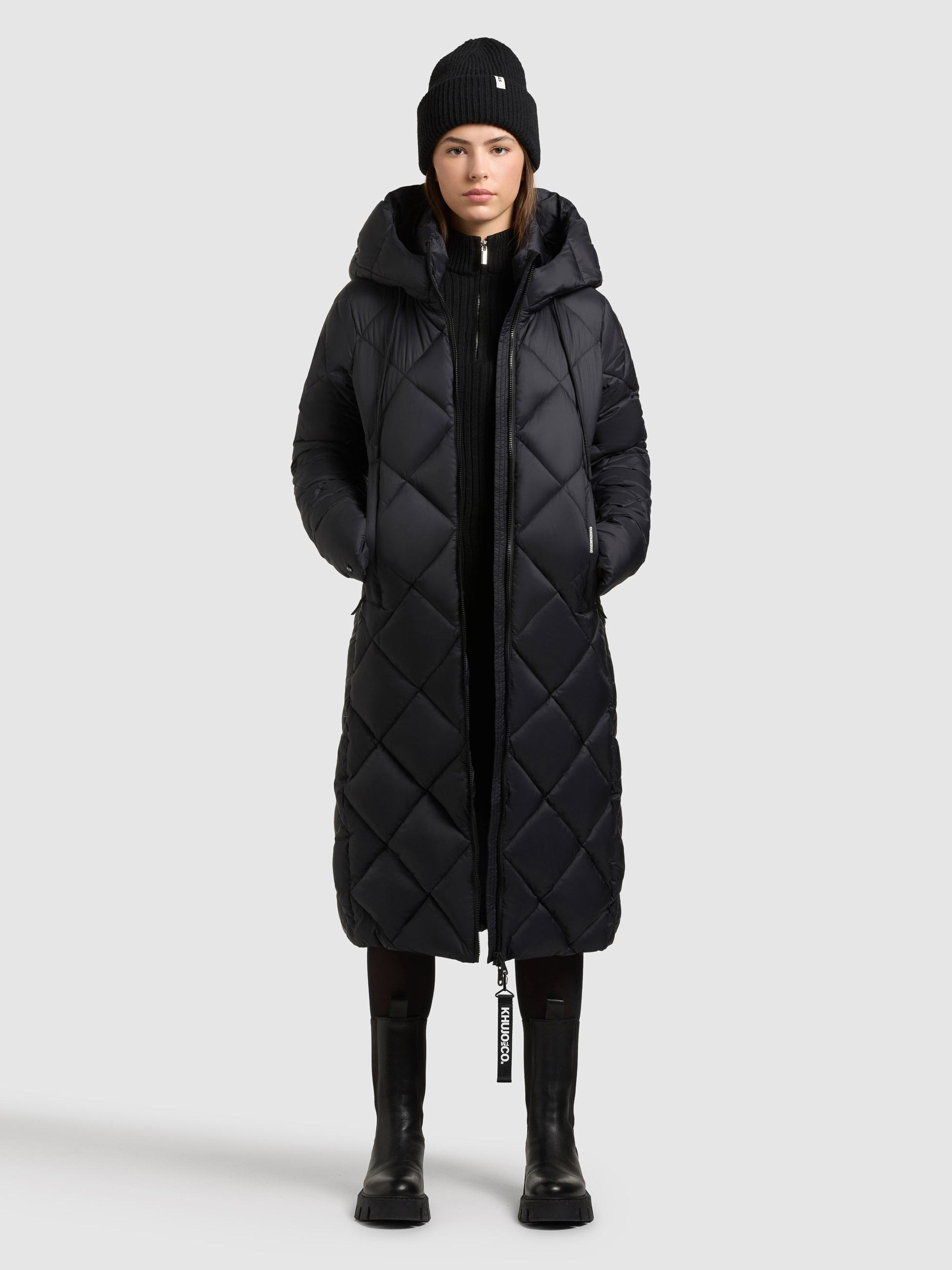 Warmer Steppmantel mit Schlüsselanhänger "Cilia" Black