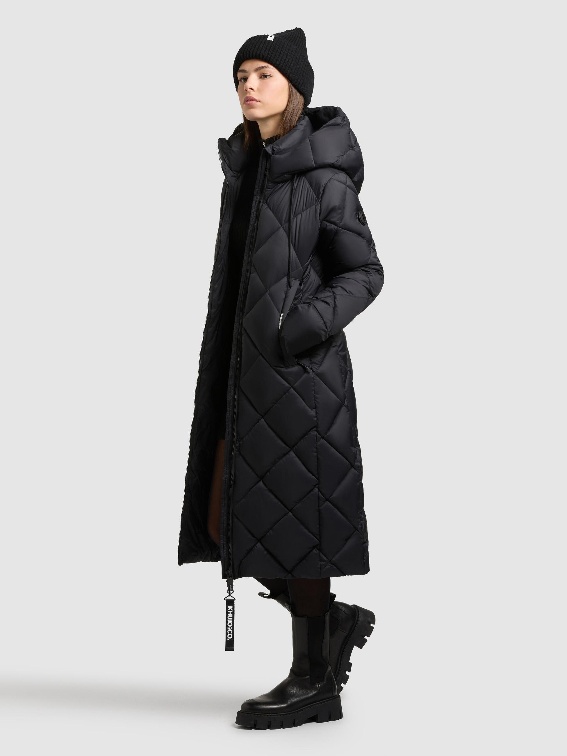 Warmer Steppmantel mit Schlüsselanhänger "Cilia" Black