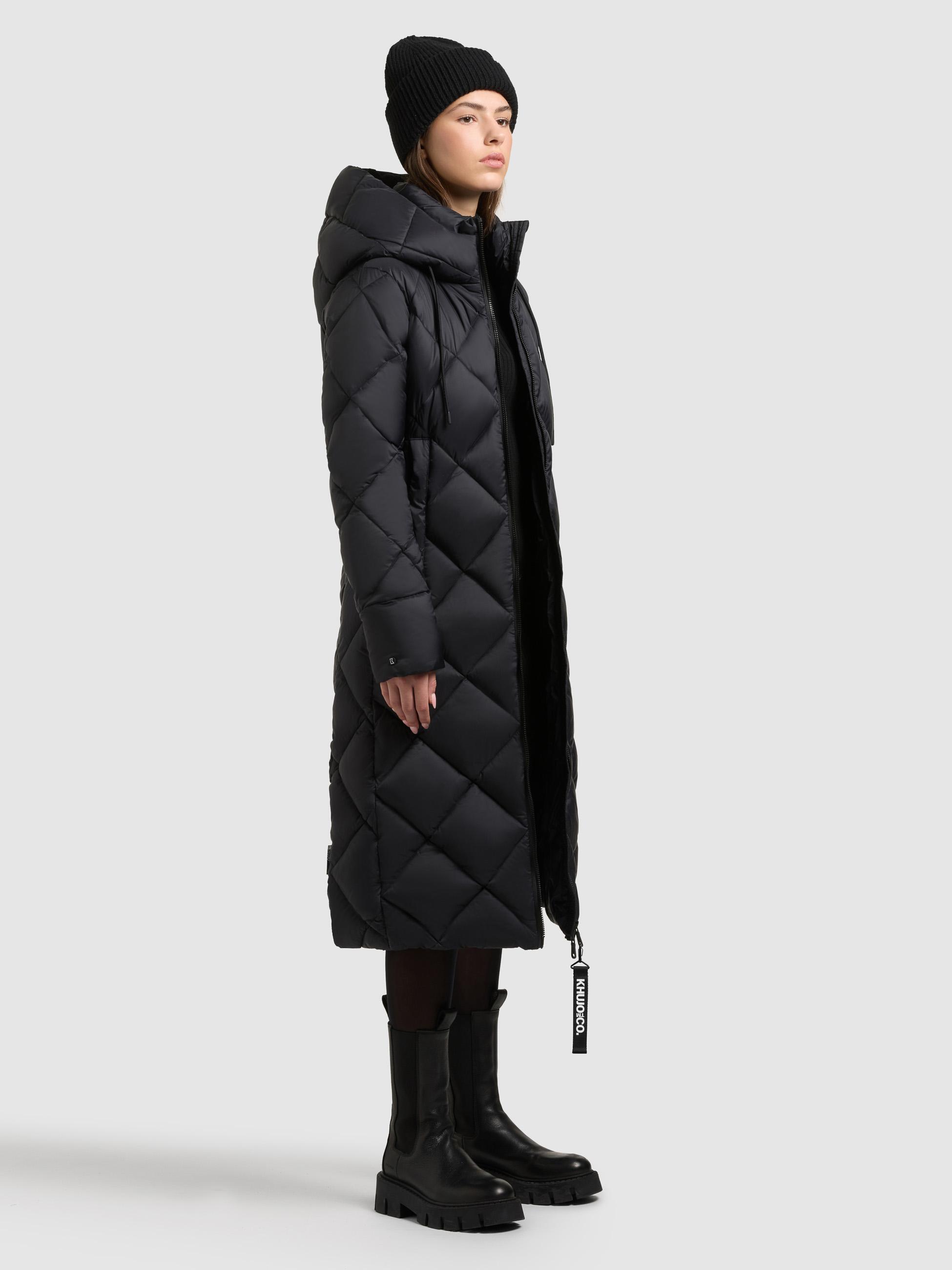 Warmer Steppmantel mit Schlüsselanhänger "Cilia" Black