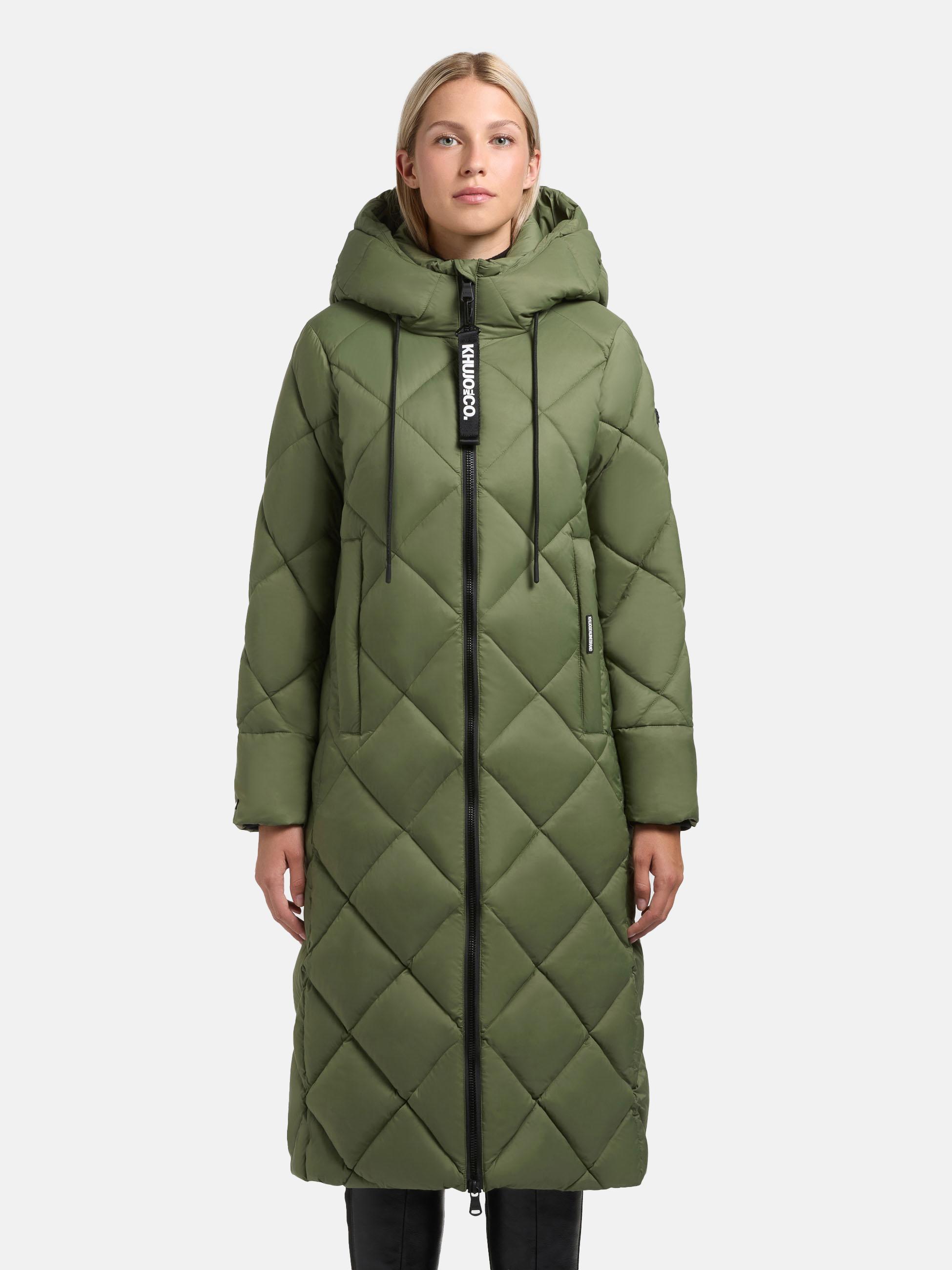 Warmer Steppmantel mit Schlüsselanhänger "Cilia" Fern Green