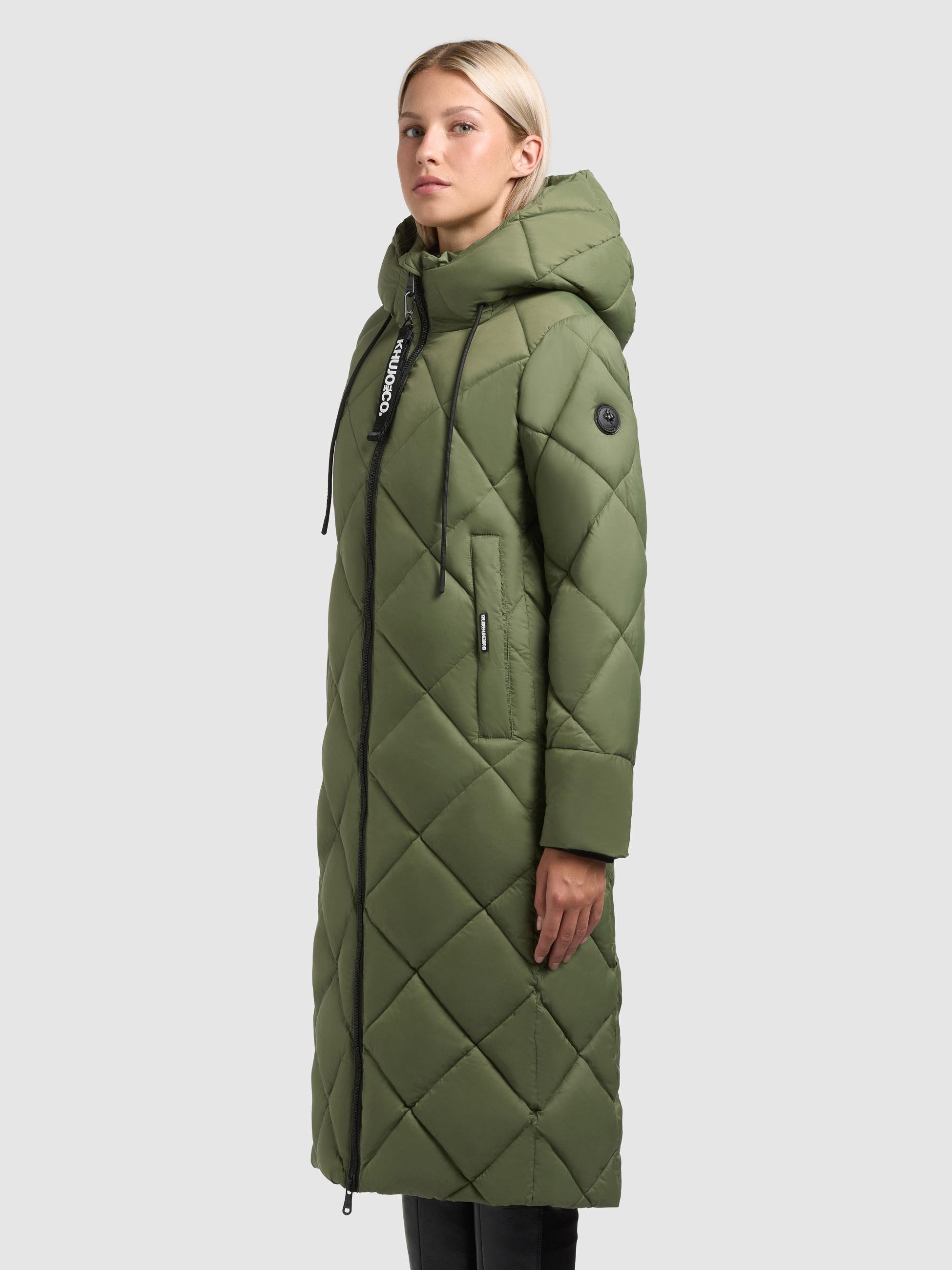 Warmer Steppmantel mit Schlüsselanhänger "Cilia" Fern Green