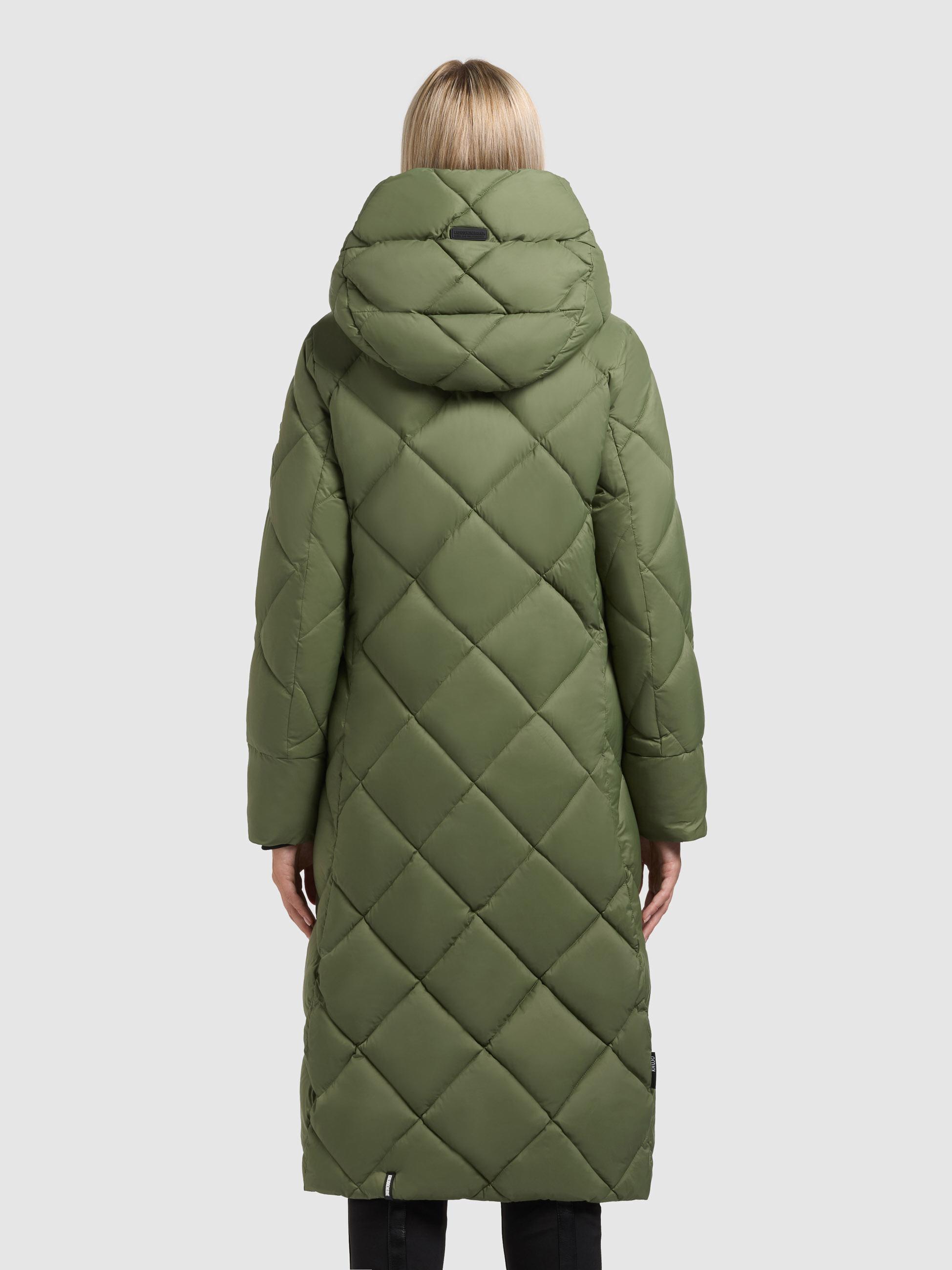 Warmer Steppmantel mit Schlüsselanhänger "Cilia" Fern Green