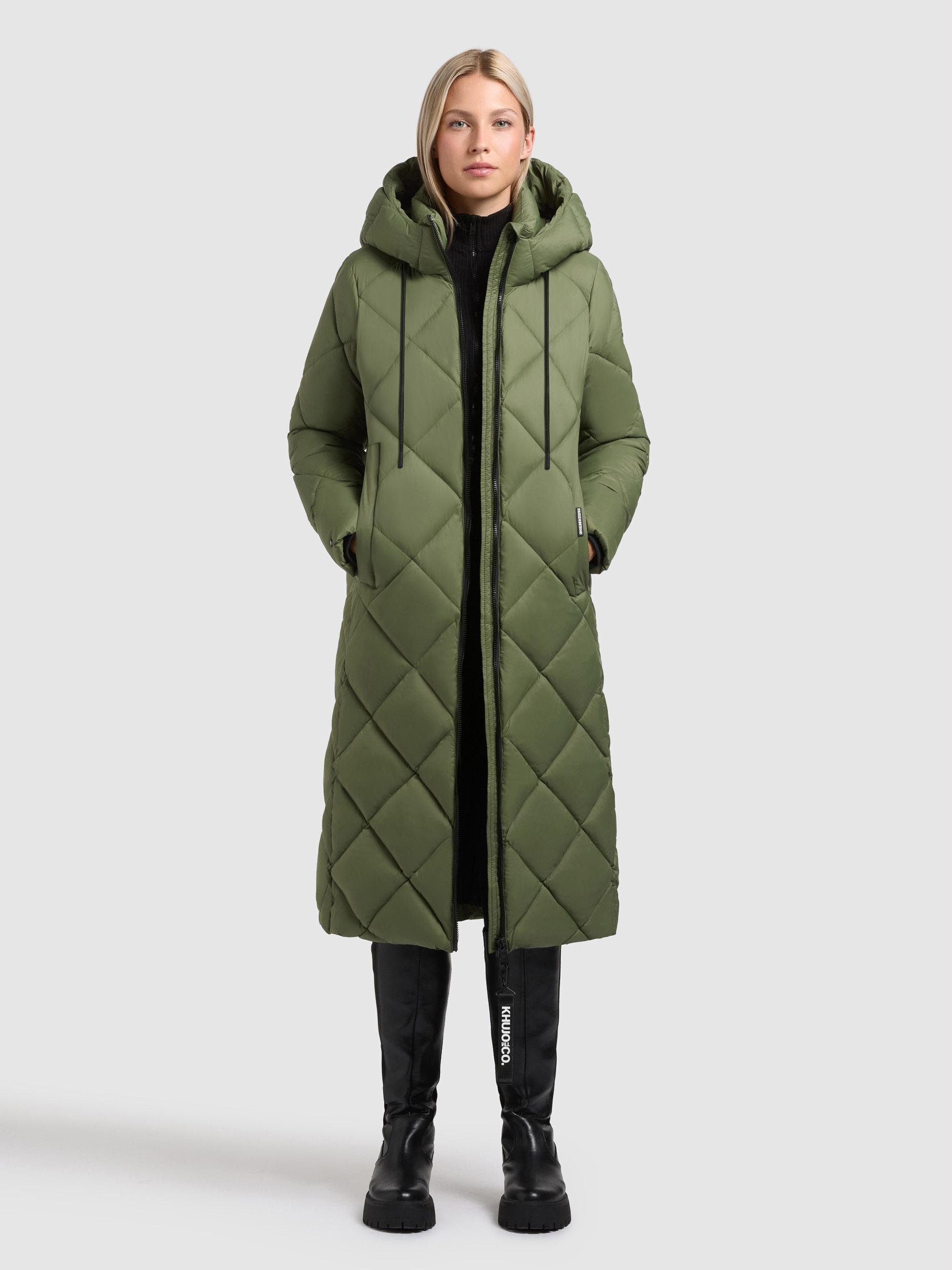 Warmer Steppmantel mit Schlüsselanhänger "Cilia" Fern Green