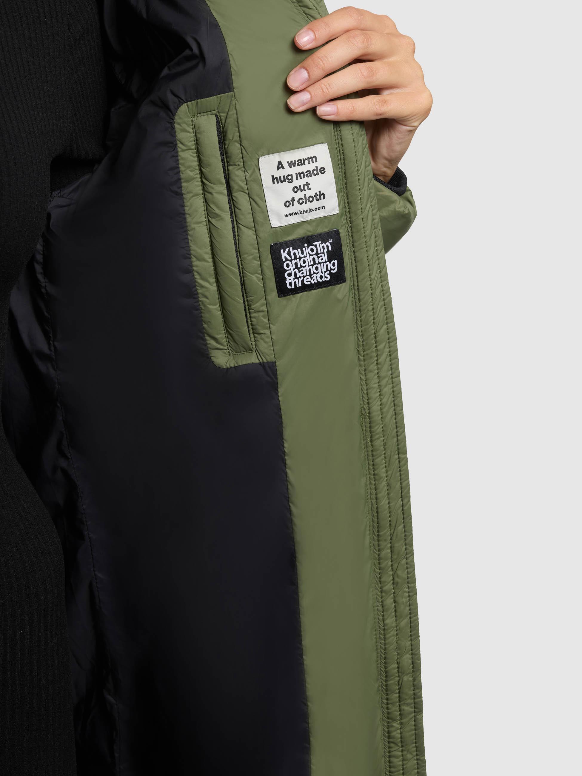 Warmer Steppmantel mit Schlüsselanhänger "Cilia" Fern Green