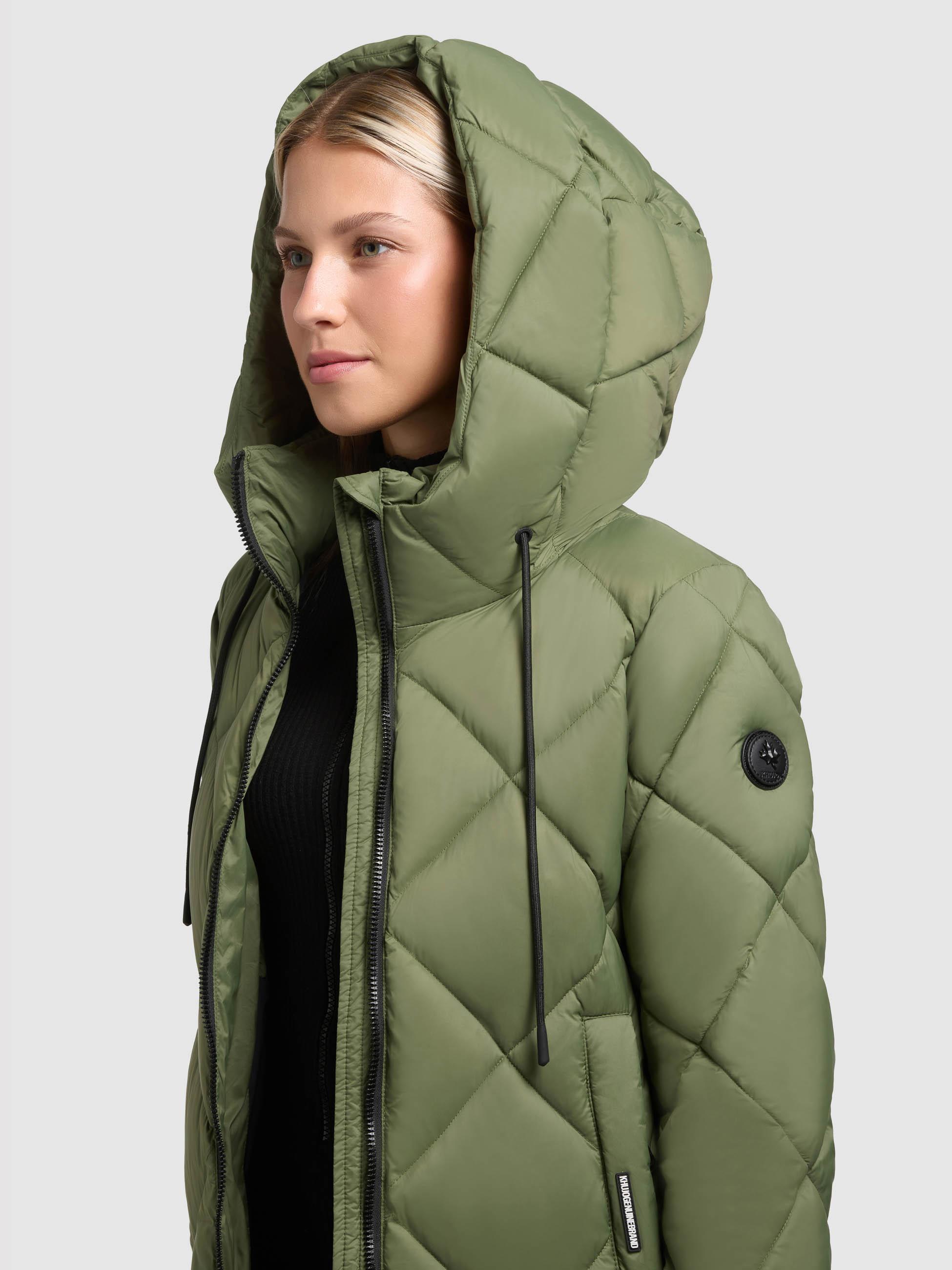 Warmer Steppmantel mit Schlüsselanhänger "Cilia" Fern Green