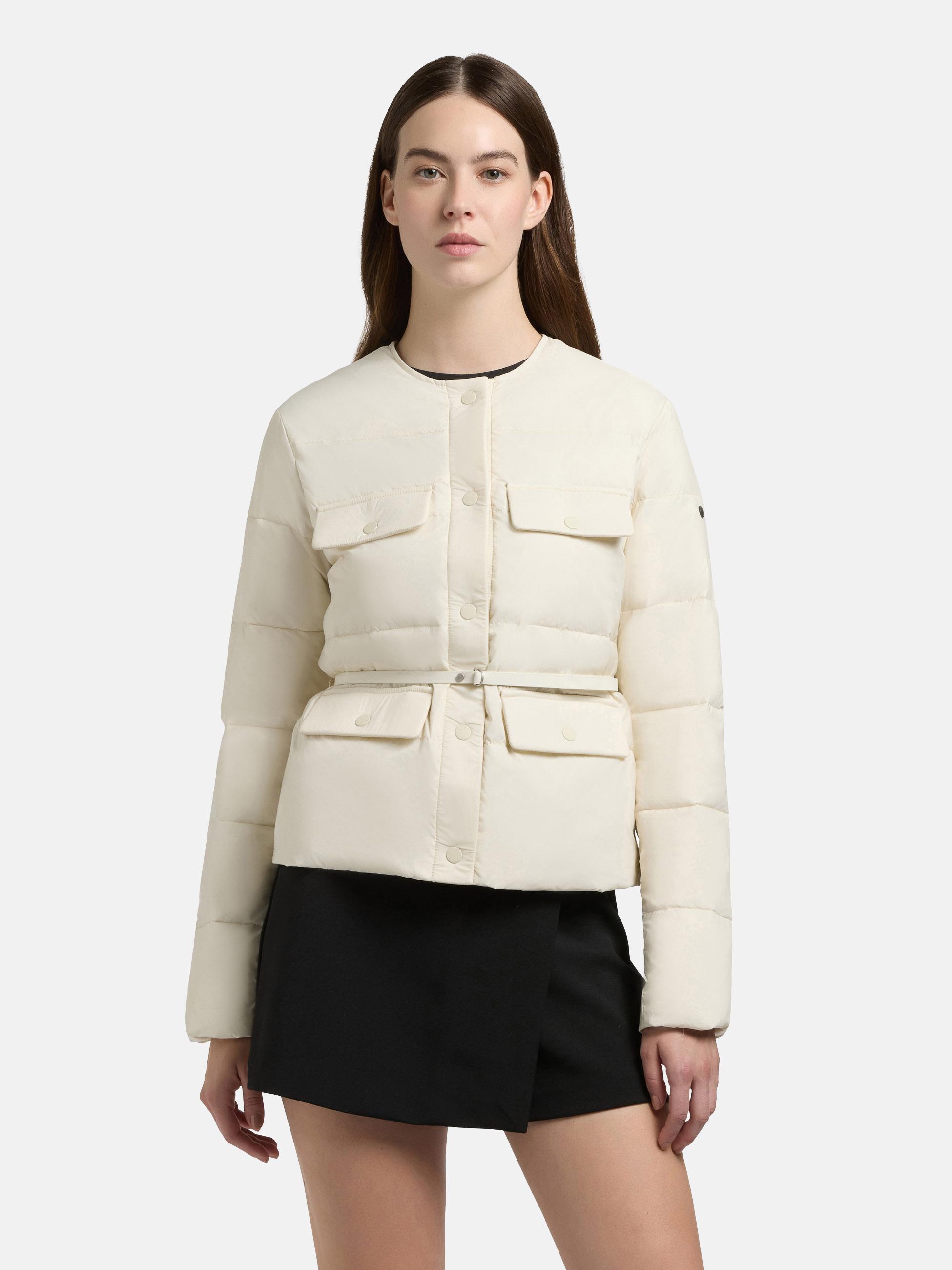 Steppjacke mit Taillengürtel "Cinnia" Offwhite