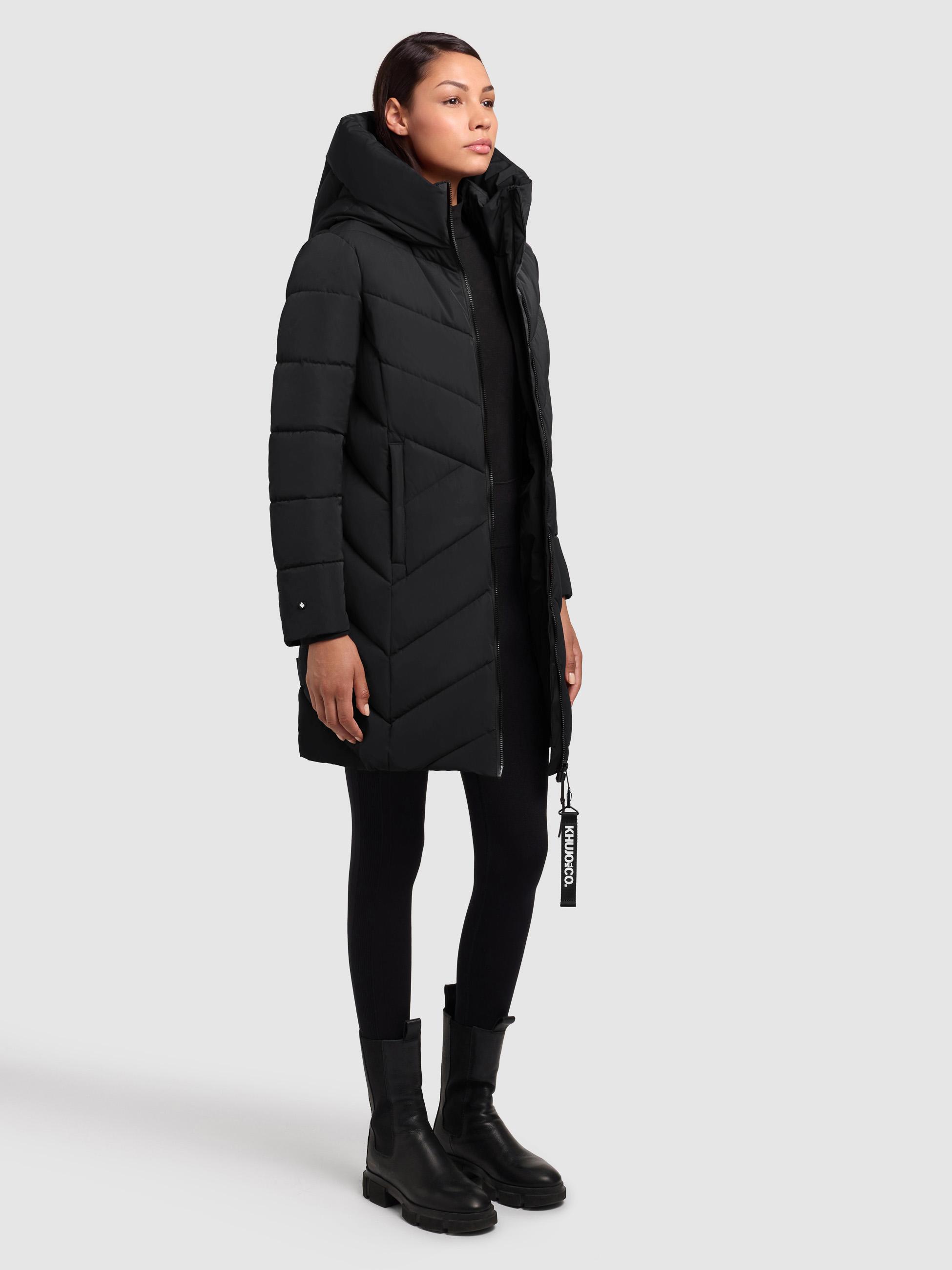 Winter Steppmantel mit Schlüsselanhänger "Darka2-YM" Black