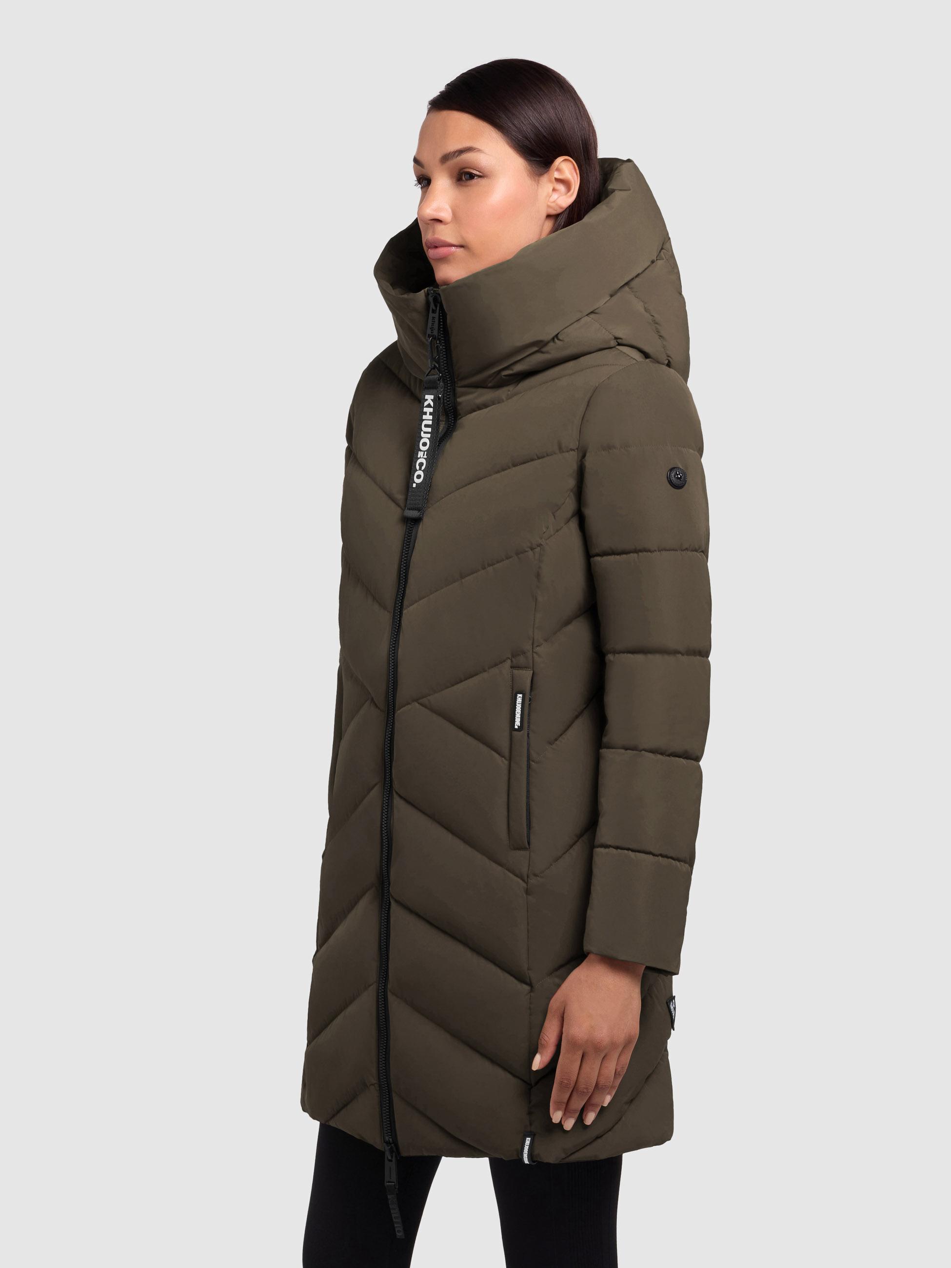 Winter Steppmantel mit Schlüsselanhänger "Darka2-YM" Dark Green