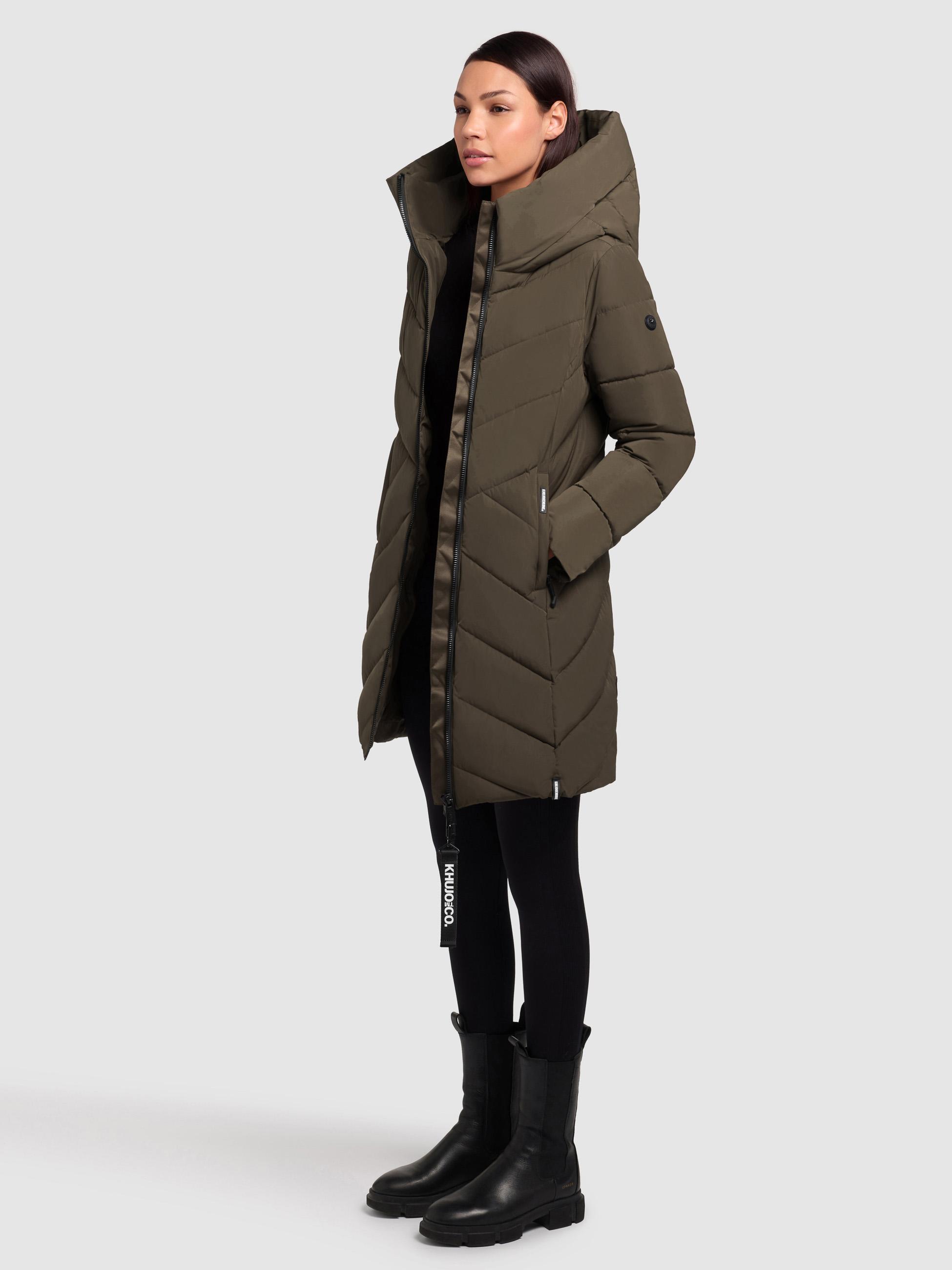 Winter Steppmantel mit Schlüsselanhänger "Darka2-YM" Dark Green