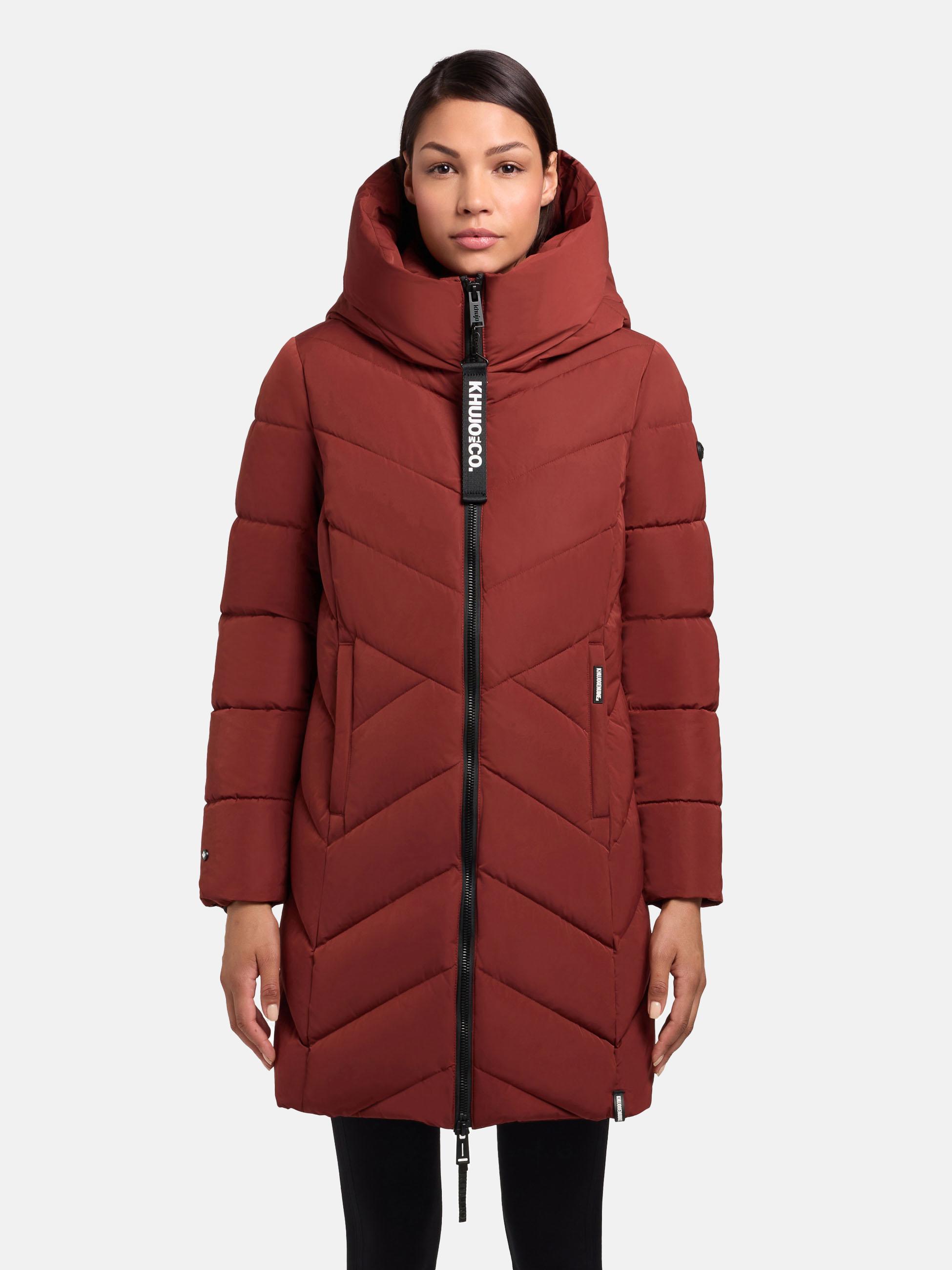 Winter Steppmantel mit Schlüsselanhänger "Darka2-YM" Dark Red