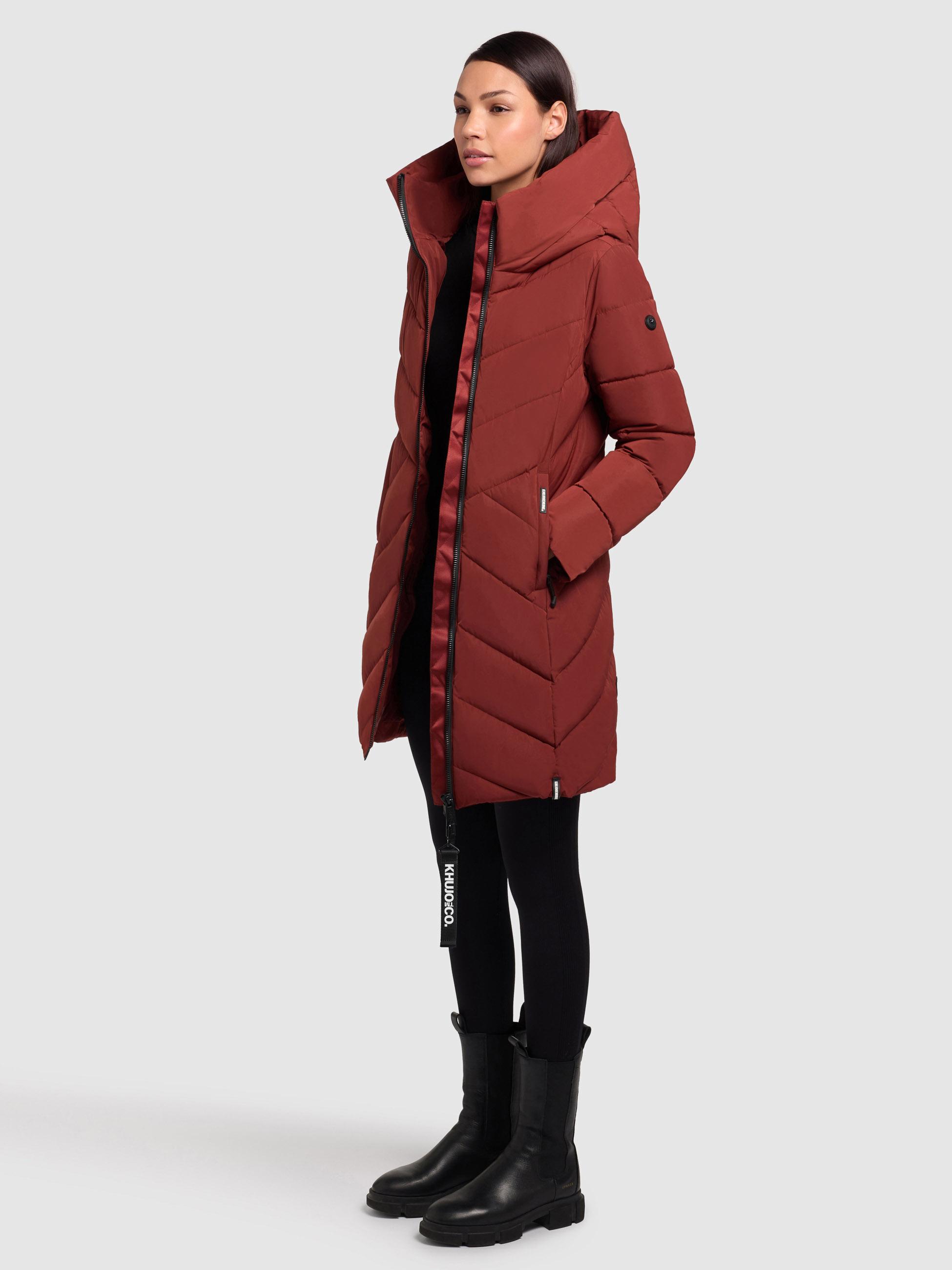 Winter Steppmantel mit Schlüsselanhänger "Darka2-YM" Dark Red