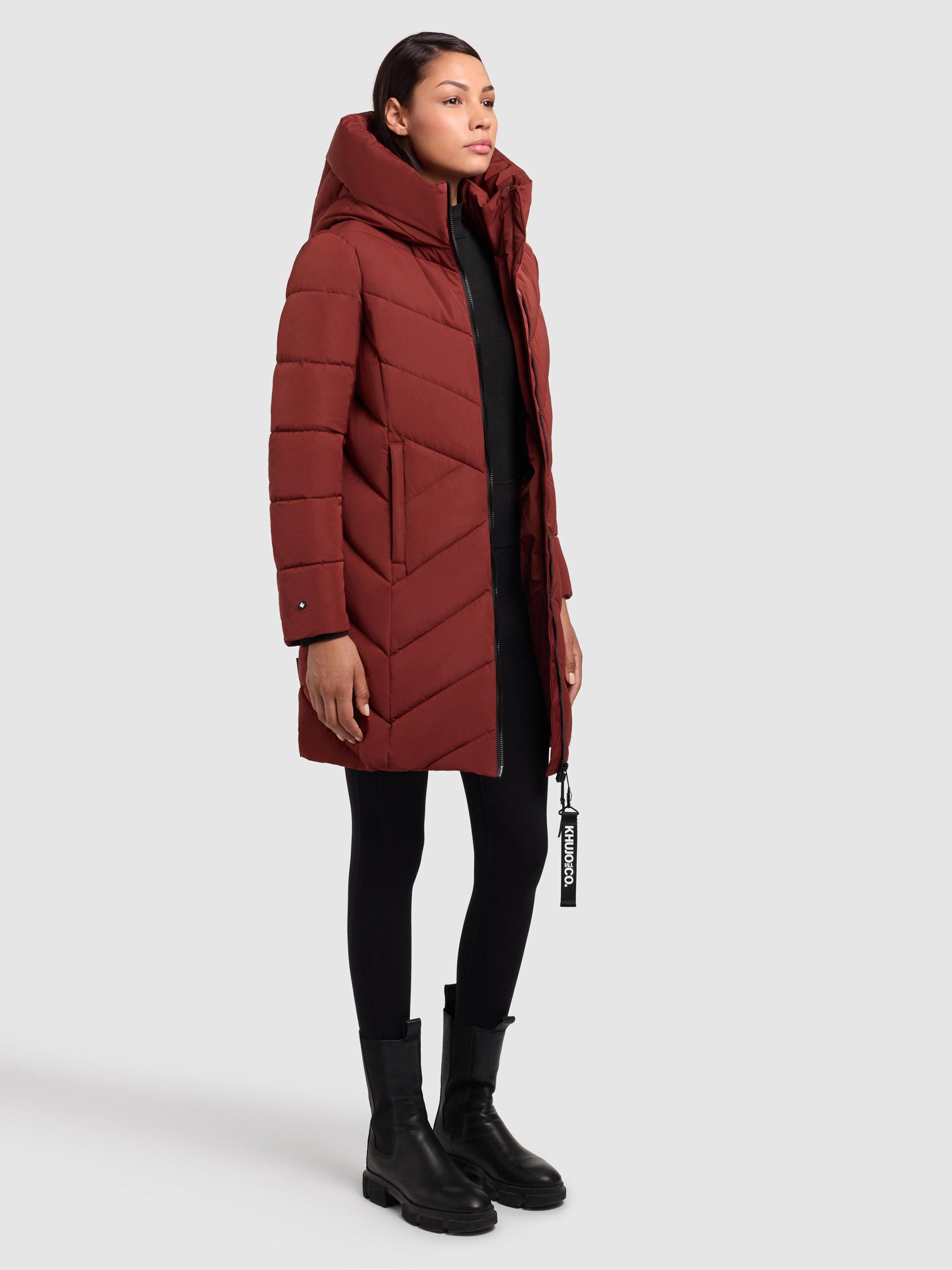 Winter Steppmantel mit Schlüsselanhänger "Darka2-YM" Dark Red