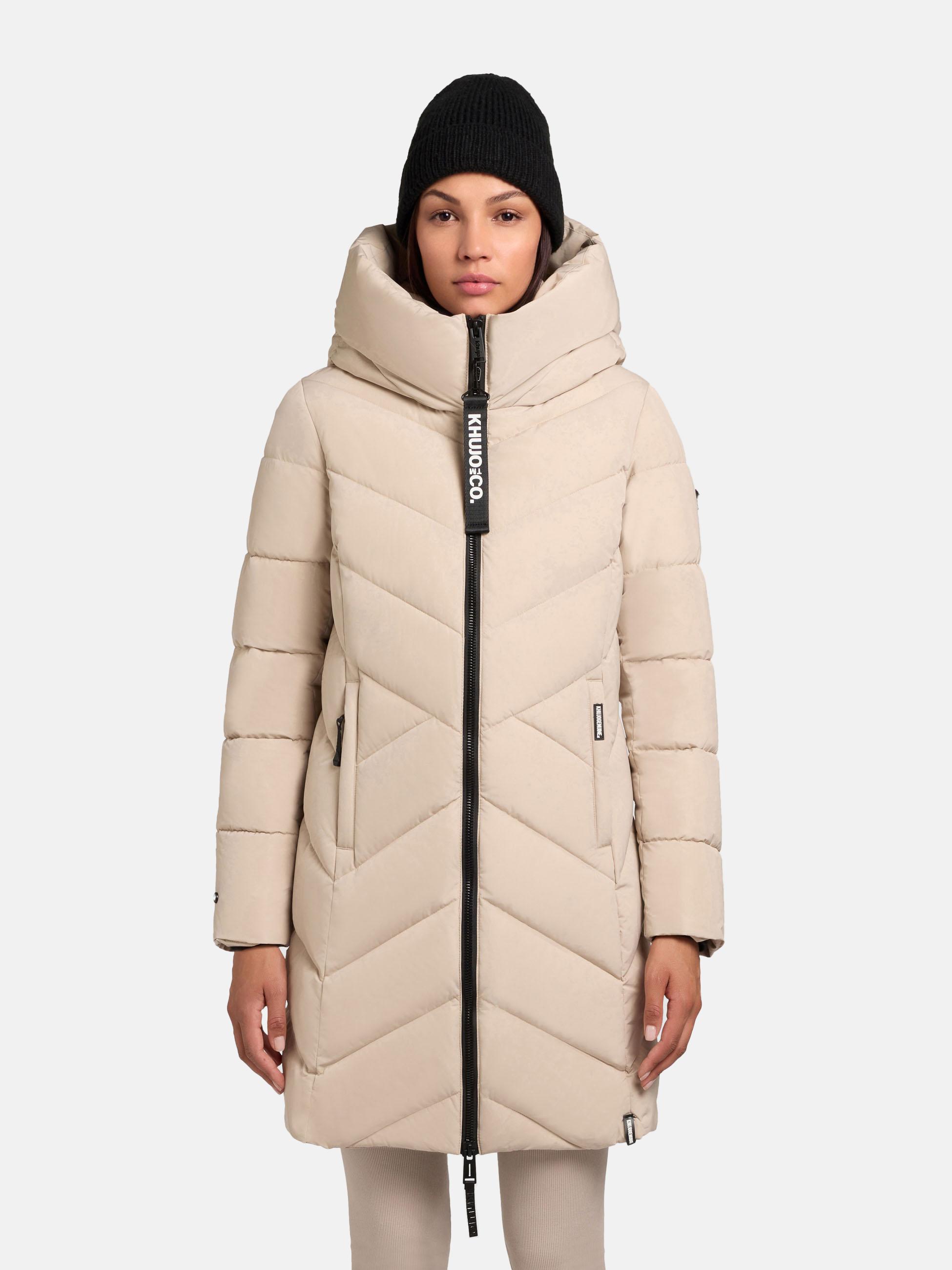 Winter Steppmantel mit Schlüsselanhänger "Darka2-YM" Feather Beige