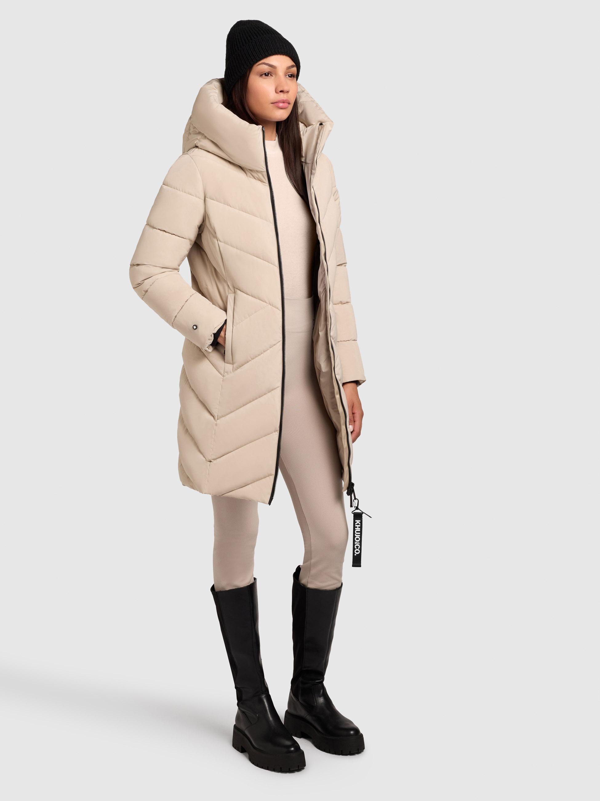 Winter Steppmantel mit Schlüsselanhänger "Darka2-YM" Feather Beige