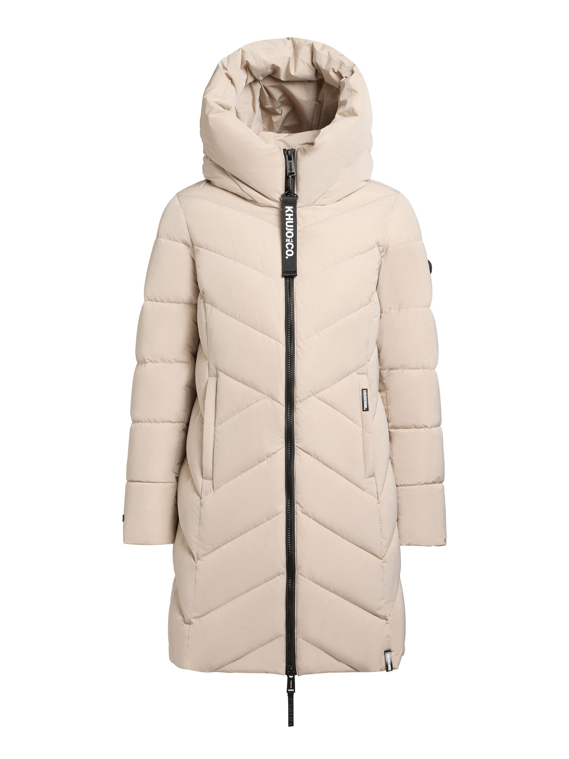 Winter Steppmantel mit Schlüsselanhänger "Darka2-YM" Feather Beige