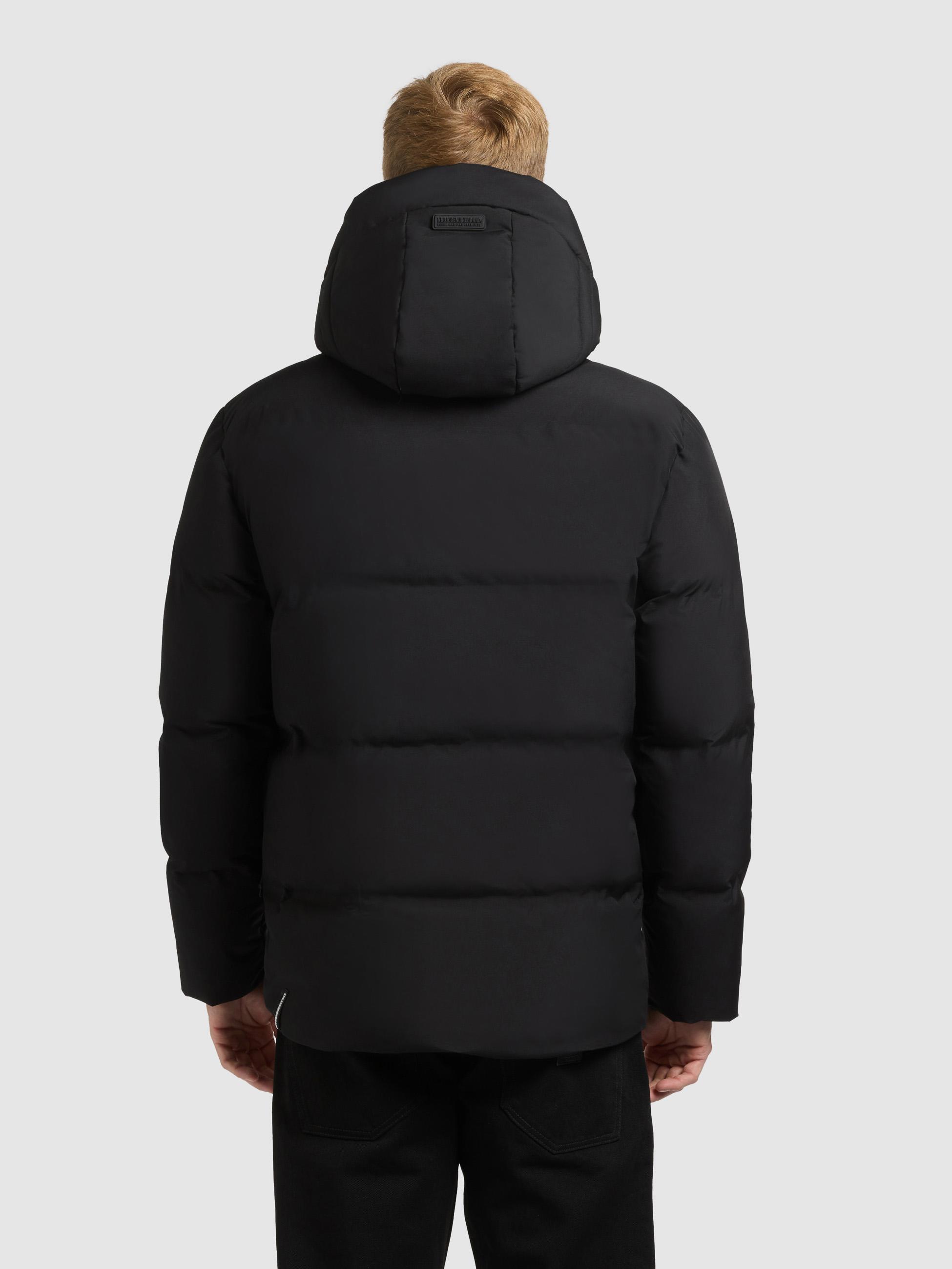 Winterjacke mit Kapuze und gesteppten Ärmeln "Dave" Black