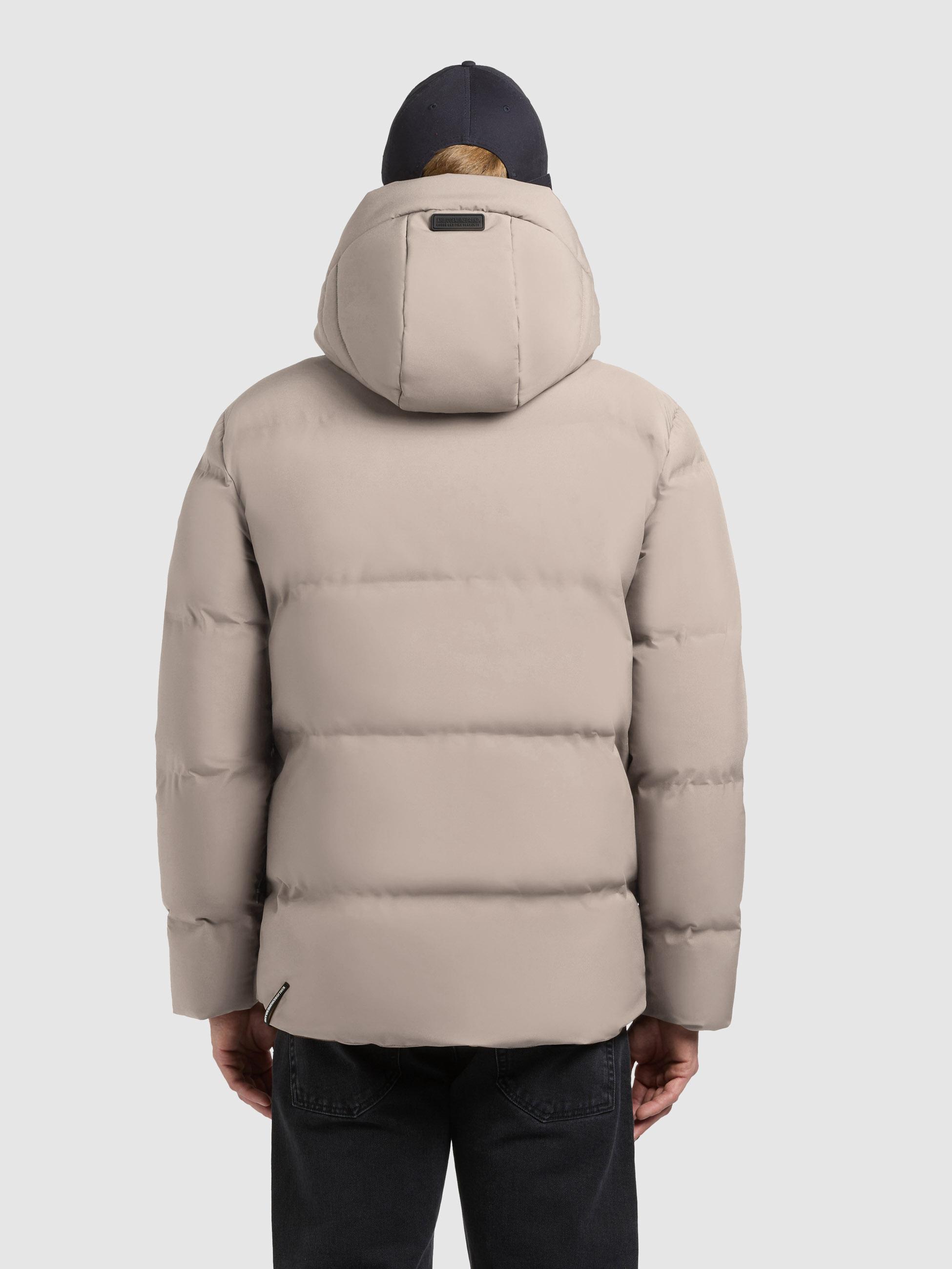 Winterjacke mit Kapuze und gesteppten Ärmeln "Dave" Greige