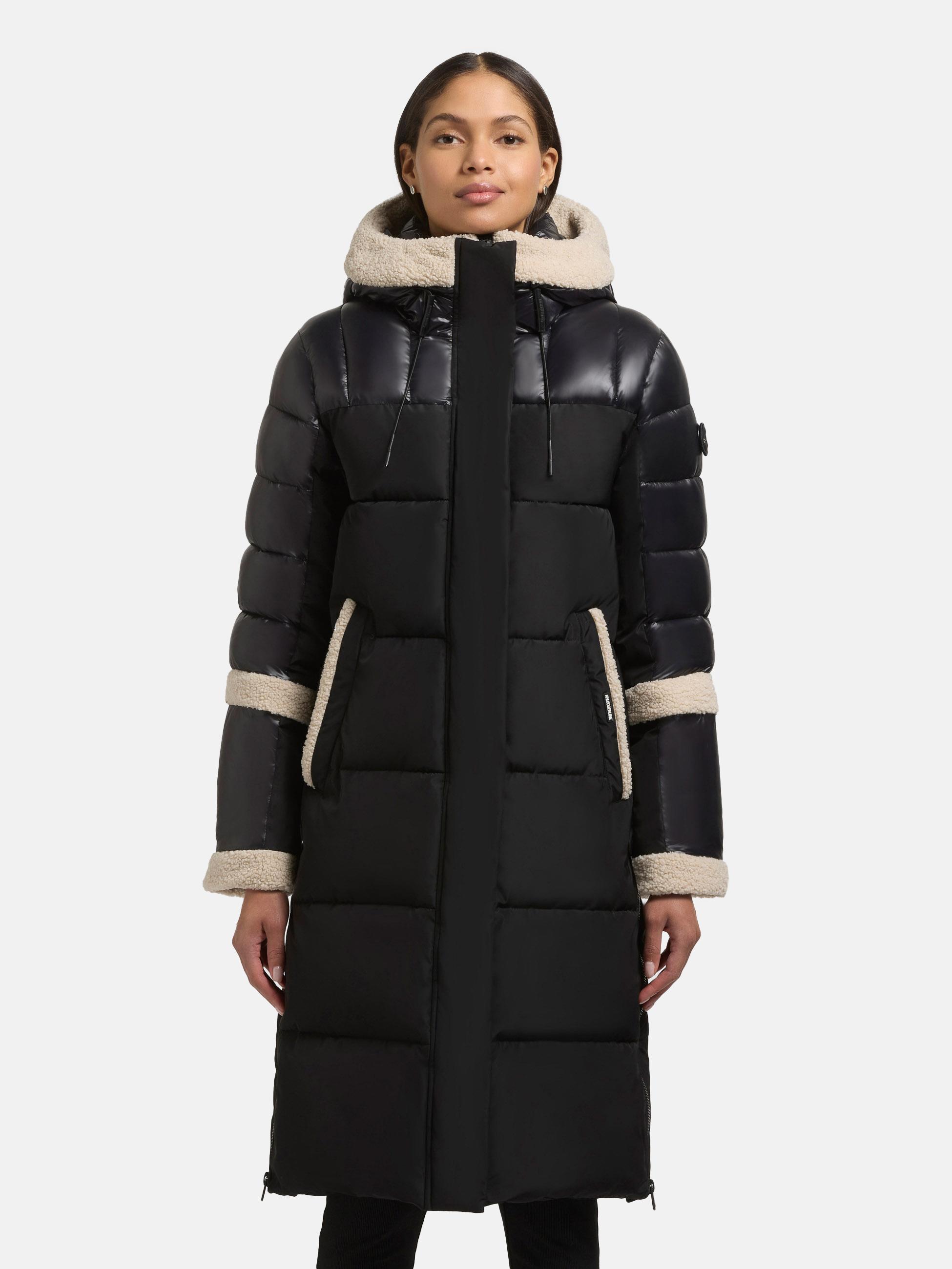 Wintermantel mit Plüsch-Elementen "Desna2" Black