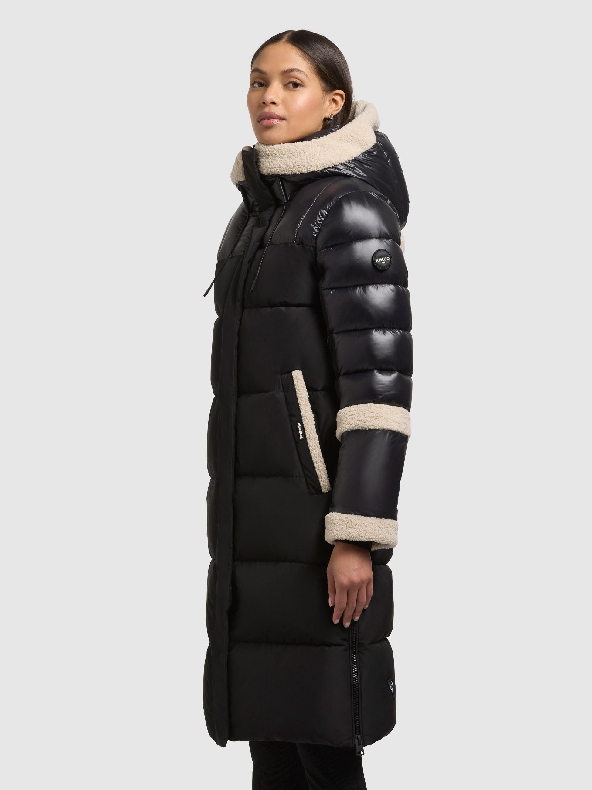 Wintermantel mit Plüsch-Elementen "Desna2" Black