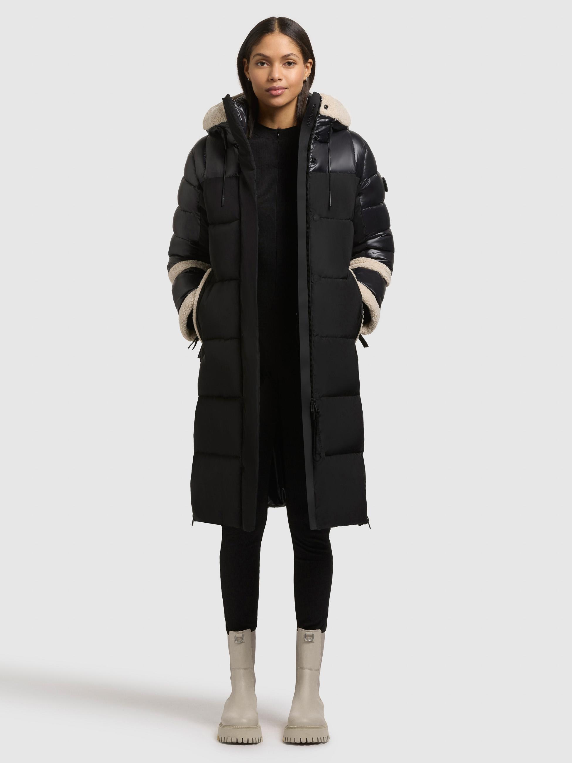 Wintermantel mit Plüsch-Elementen "Desna2" Black