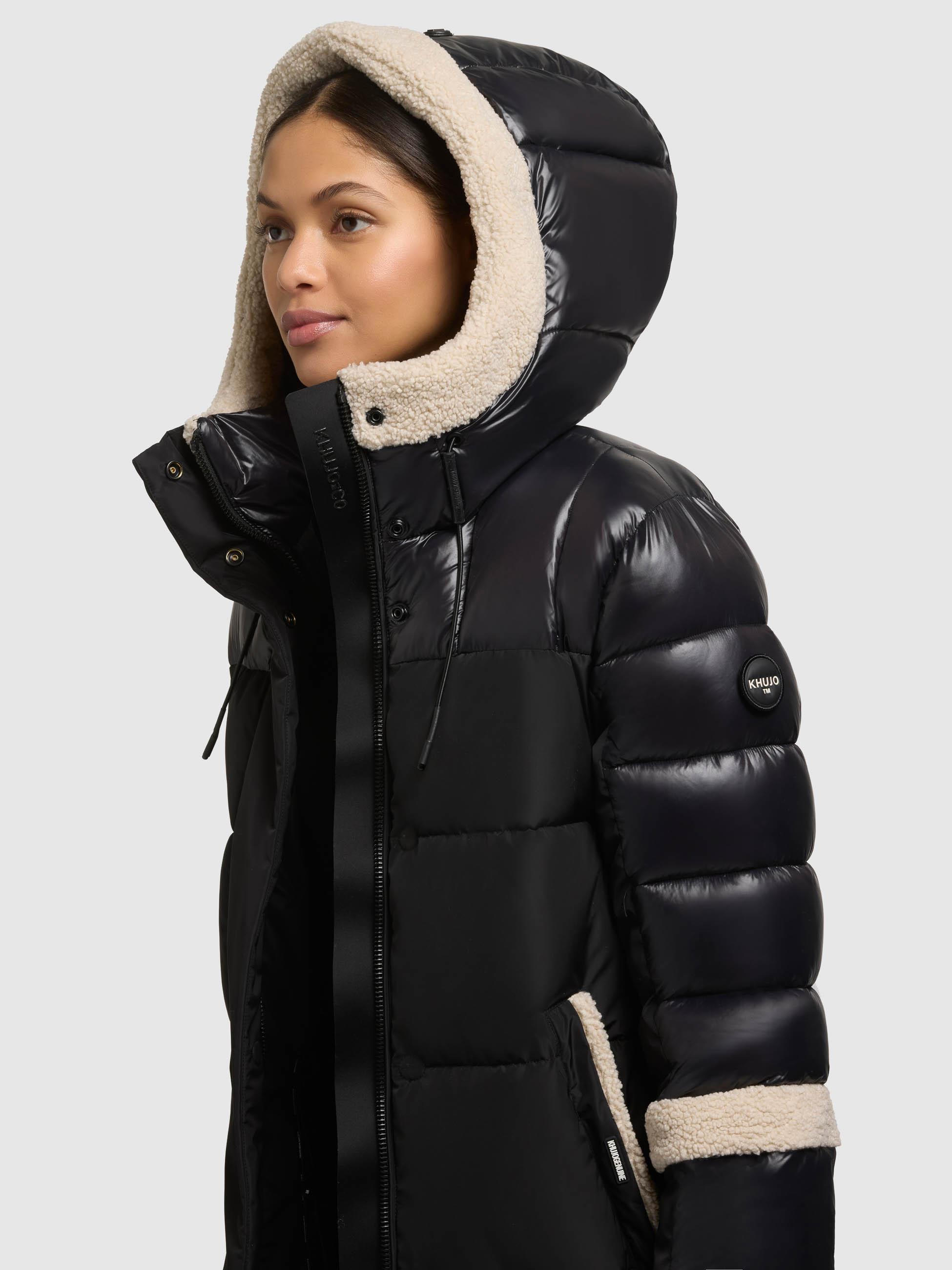 Wintermantel mit Plüsch-Elementen "Desna2" Black