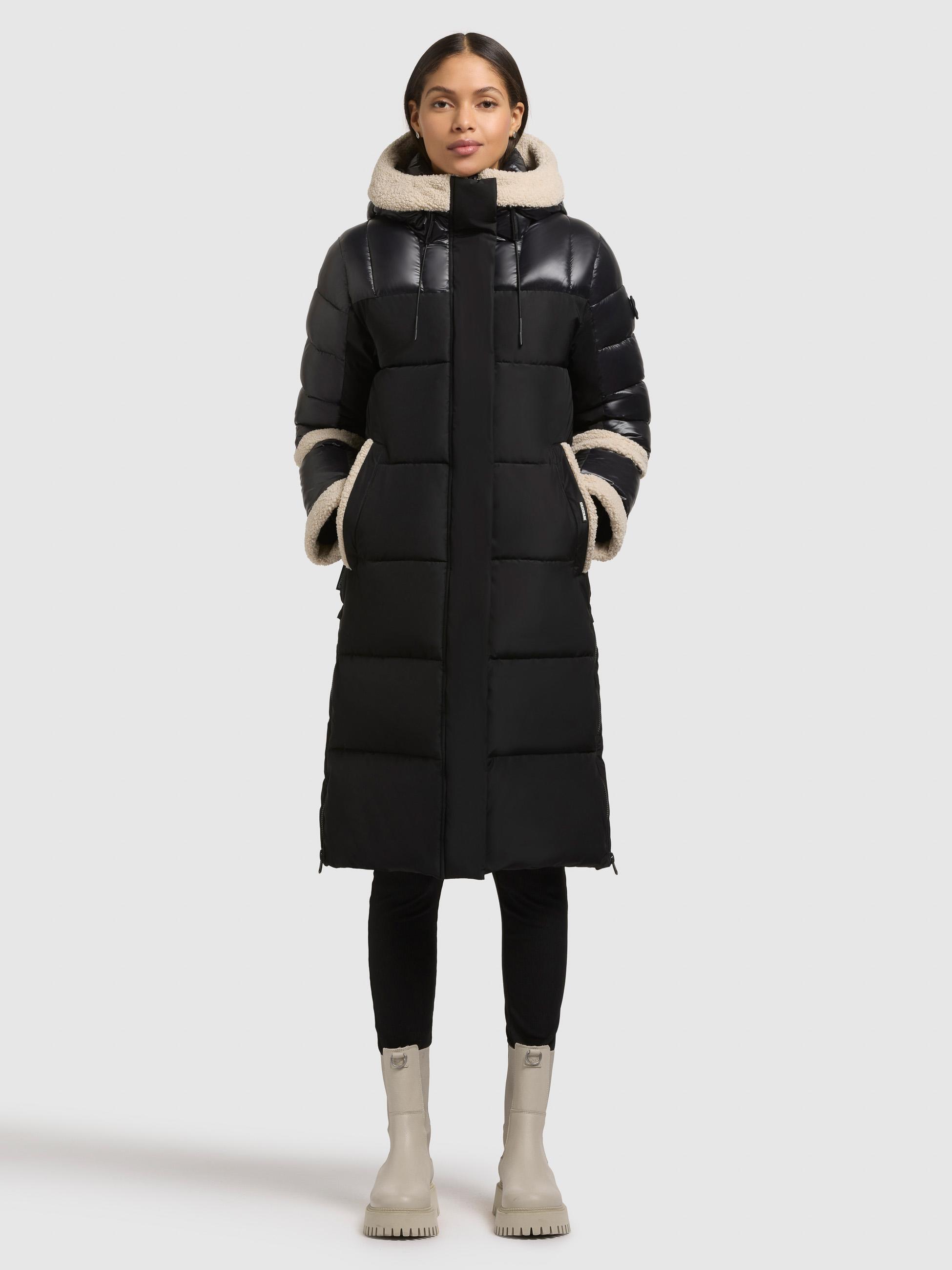 Wintermantel mit Plüsch-Elementen "Desna2" Black