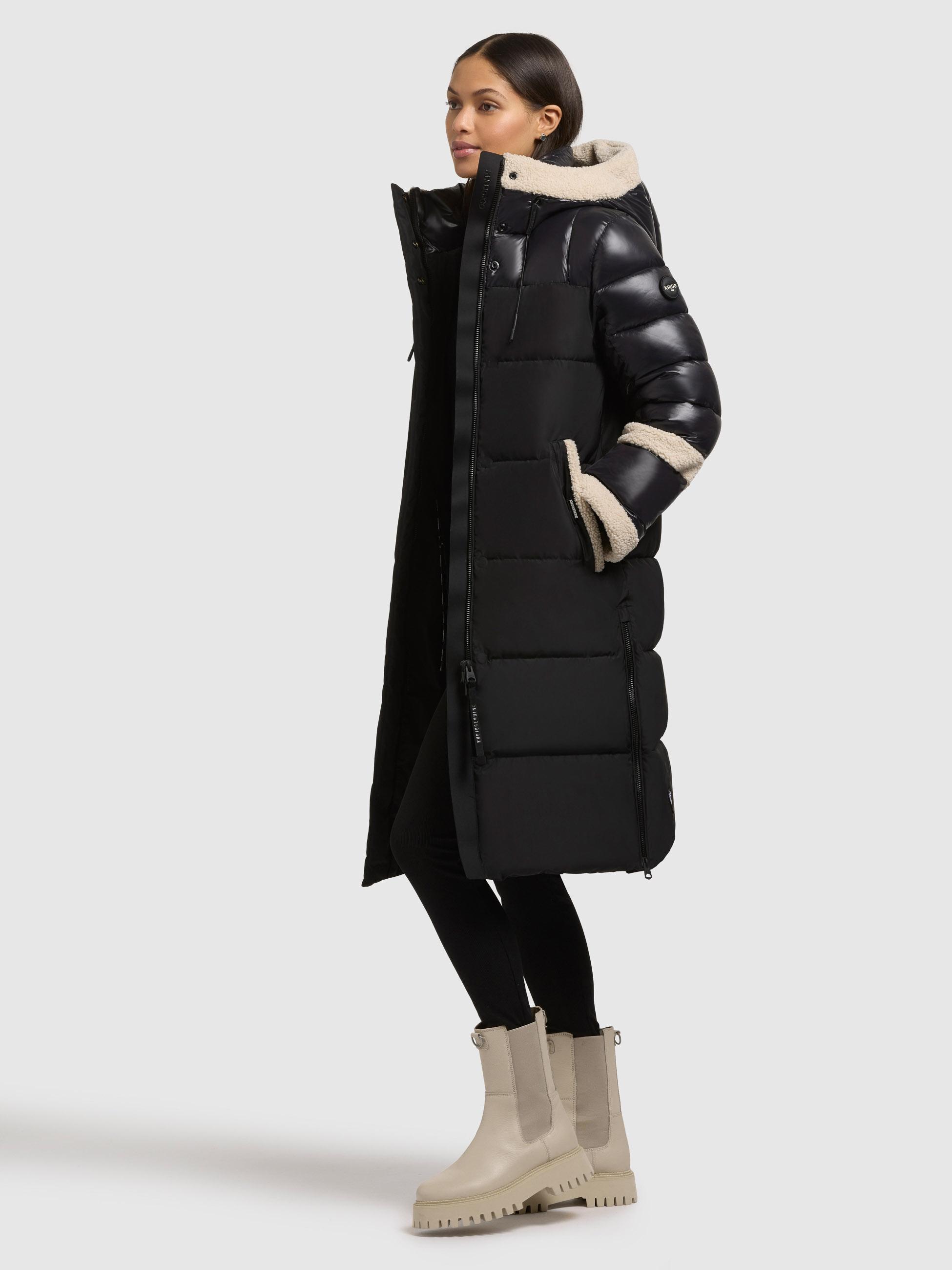 Wintermantel mit Plüsch-Elementen "Desna2" Black