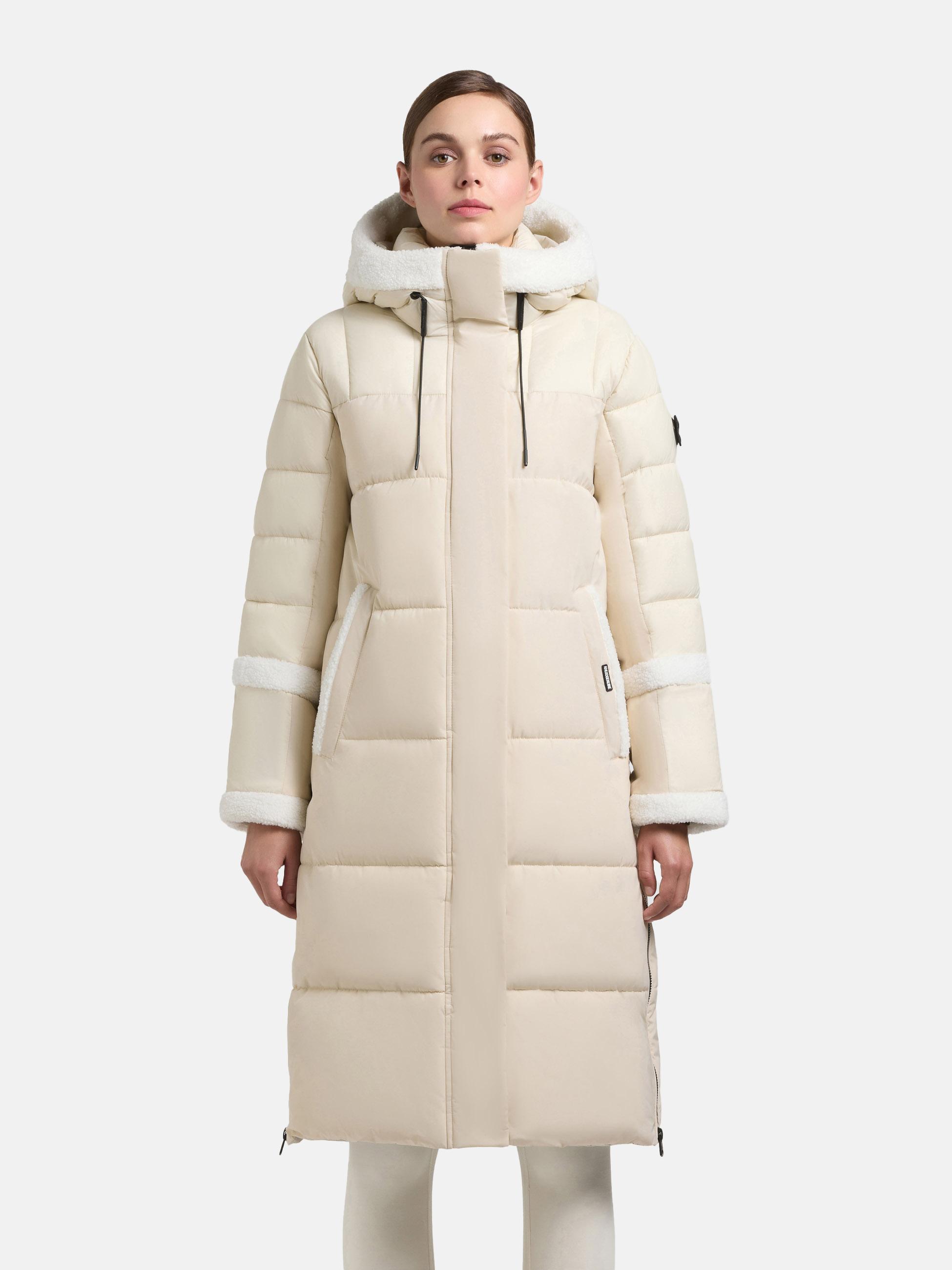 Wintermantel mit Plüsch-Elementen "Desna2" Cotton Cream
