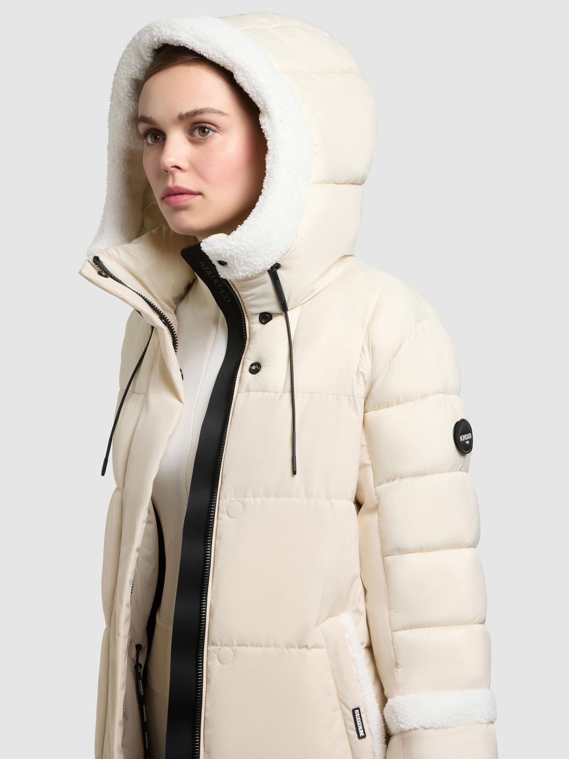 Wintermantel mit Plüsch-Elementen "Desna2" Cotton Cream