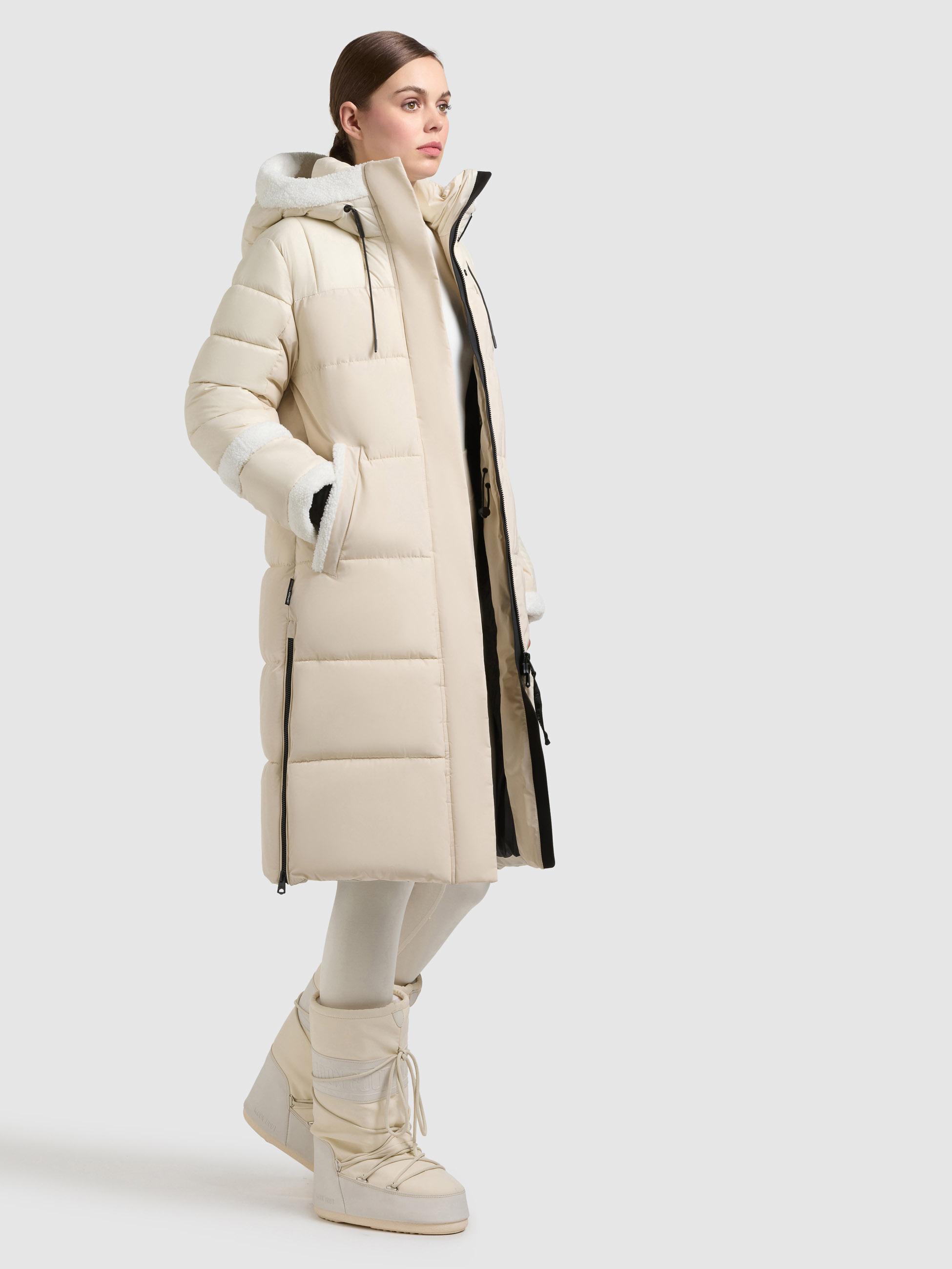 Wintermantel mit Plüsch-Elementen "Desna2" Cotton Cream