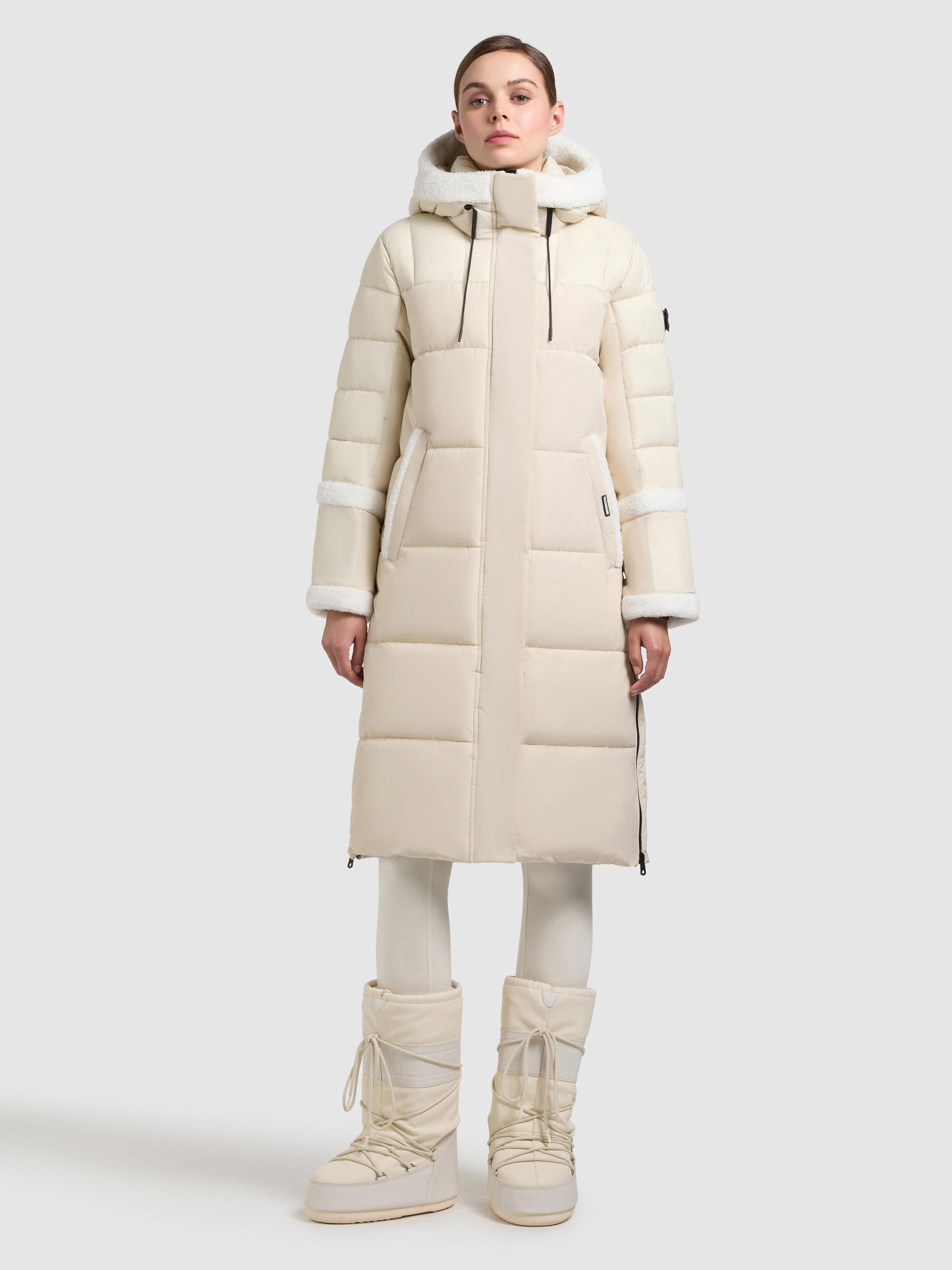Wintermantel mit Plüsch-Elementen "Desna2" Cotton Cream