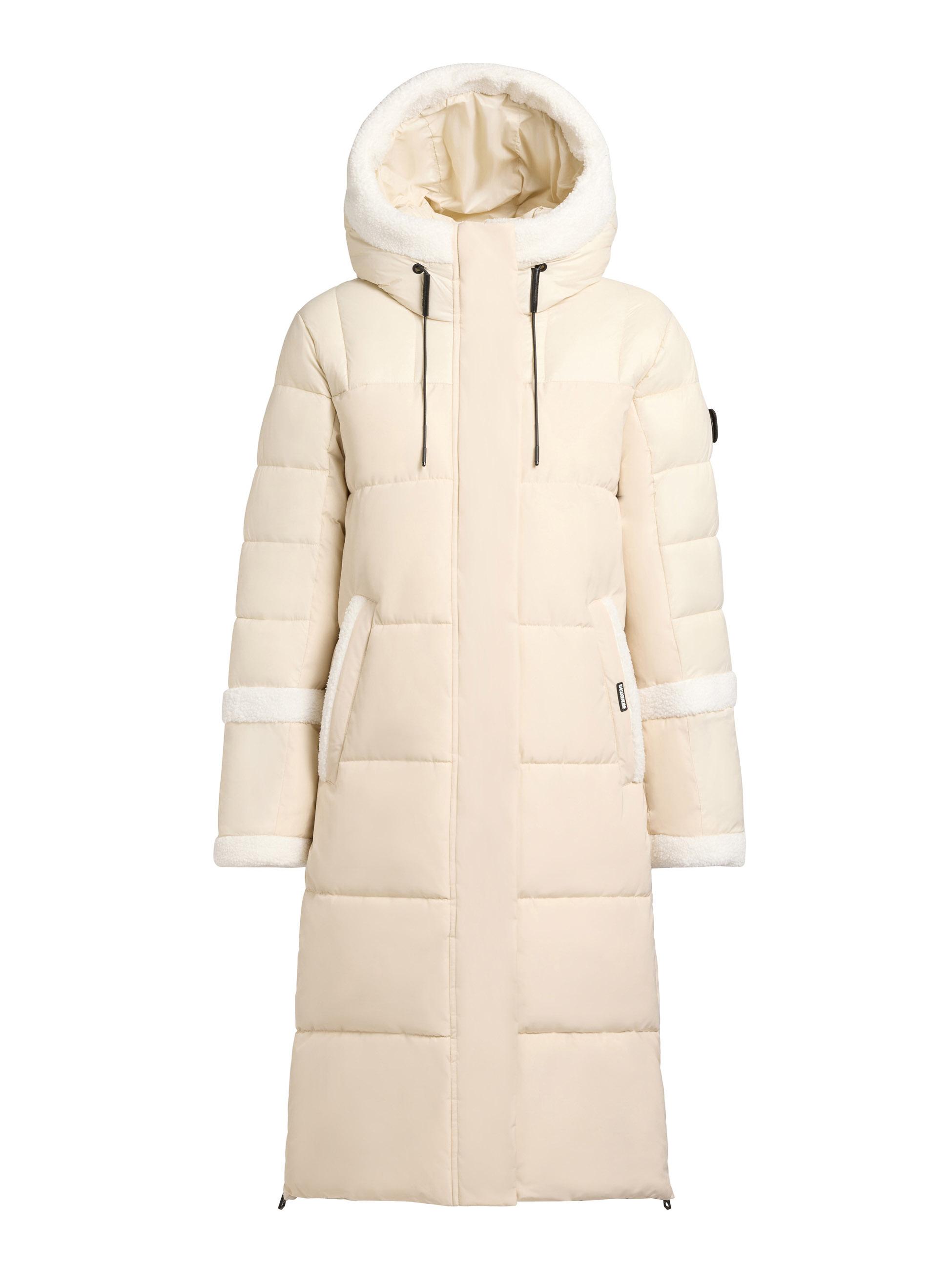 Wintermantel mit Plüsch-Elementen "Desna2" Cotton Cream
