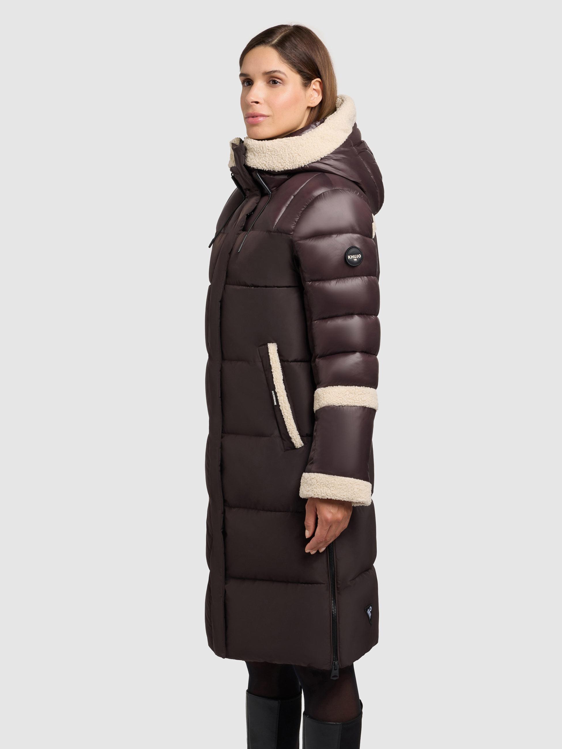 Wintermantel mit Plüsch-Elementen "Desna2" Moody Plum
