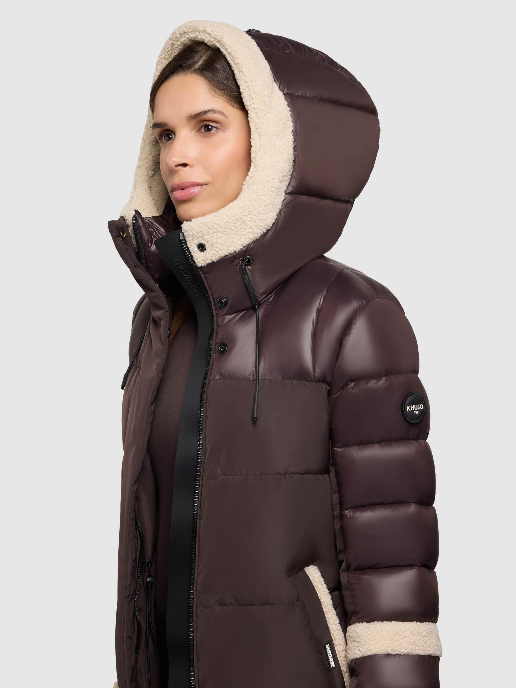 Wintermantel mit Plüsch-Elementen "Desna2" Moody Plum