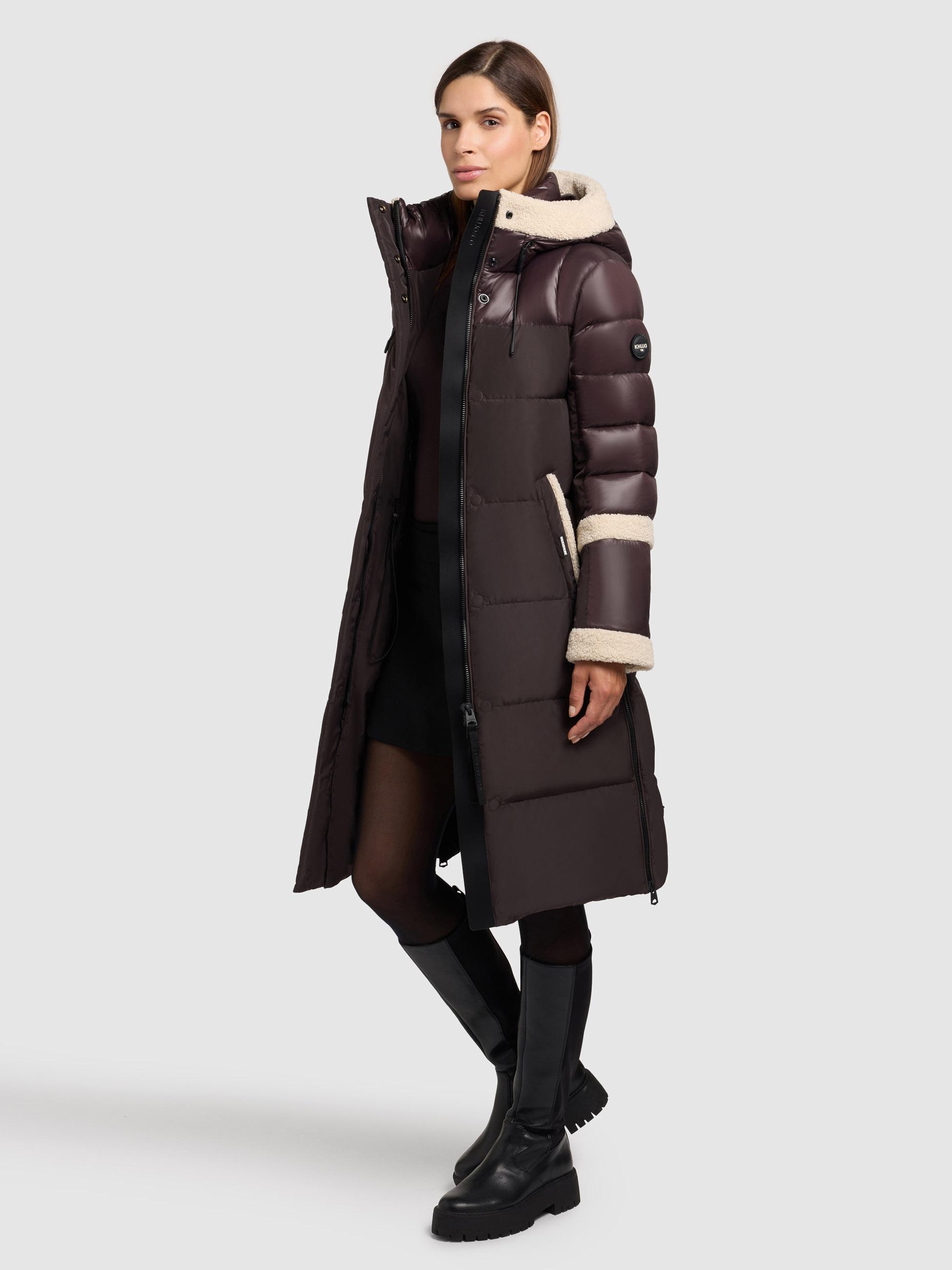 Wintermantel mit Plüsch-Elementen "Desna2" Moody Plum