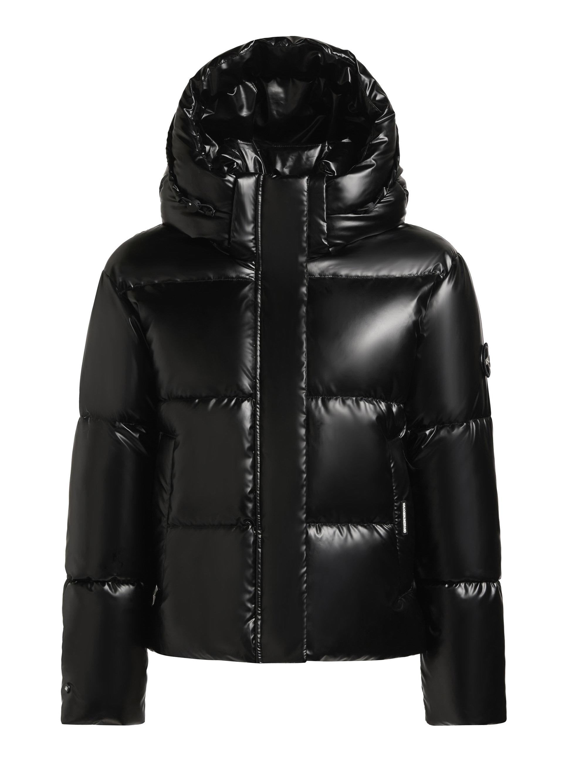 Glänzende kurze Winter Steppjacke "Devina Shiny-YM" Black