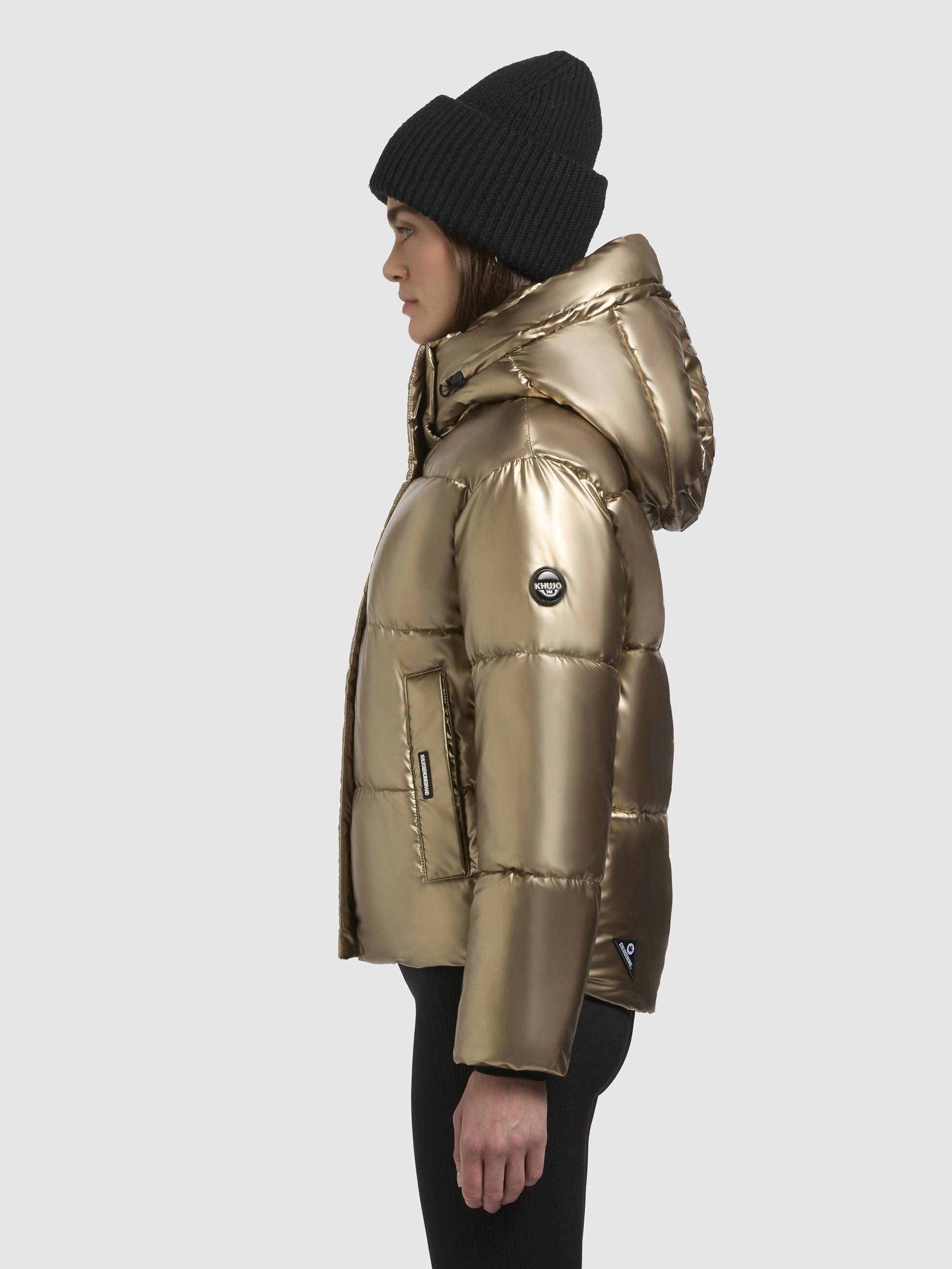 Glänzende kurze Winter Steppjacke "Devina Shiny-YM" Gold