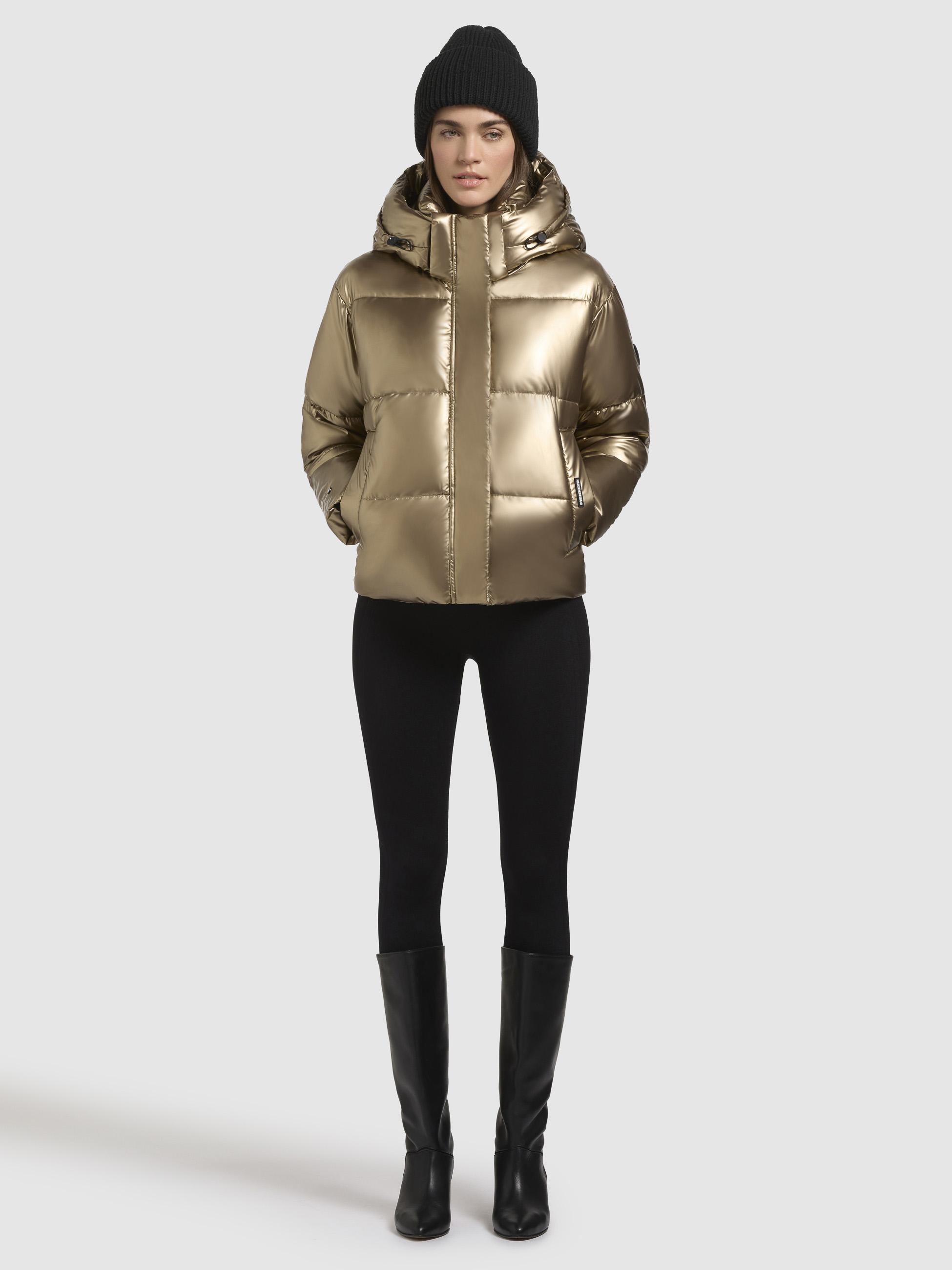 Glänzende kurze Winter Steppjacke "Devina Shiny-YM" Gold