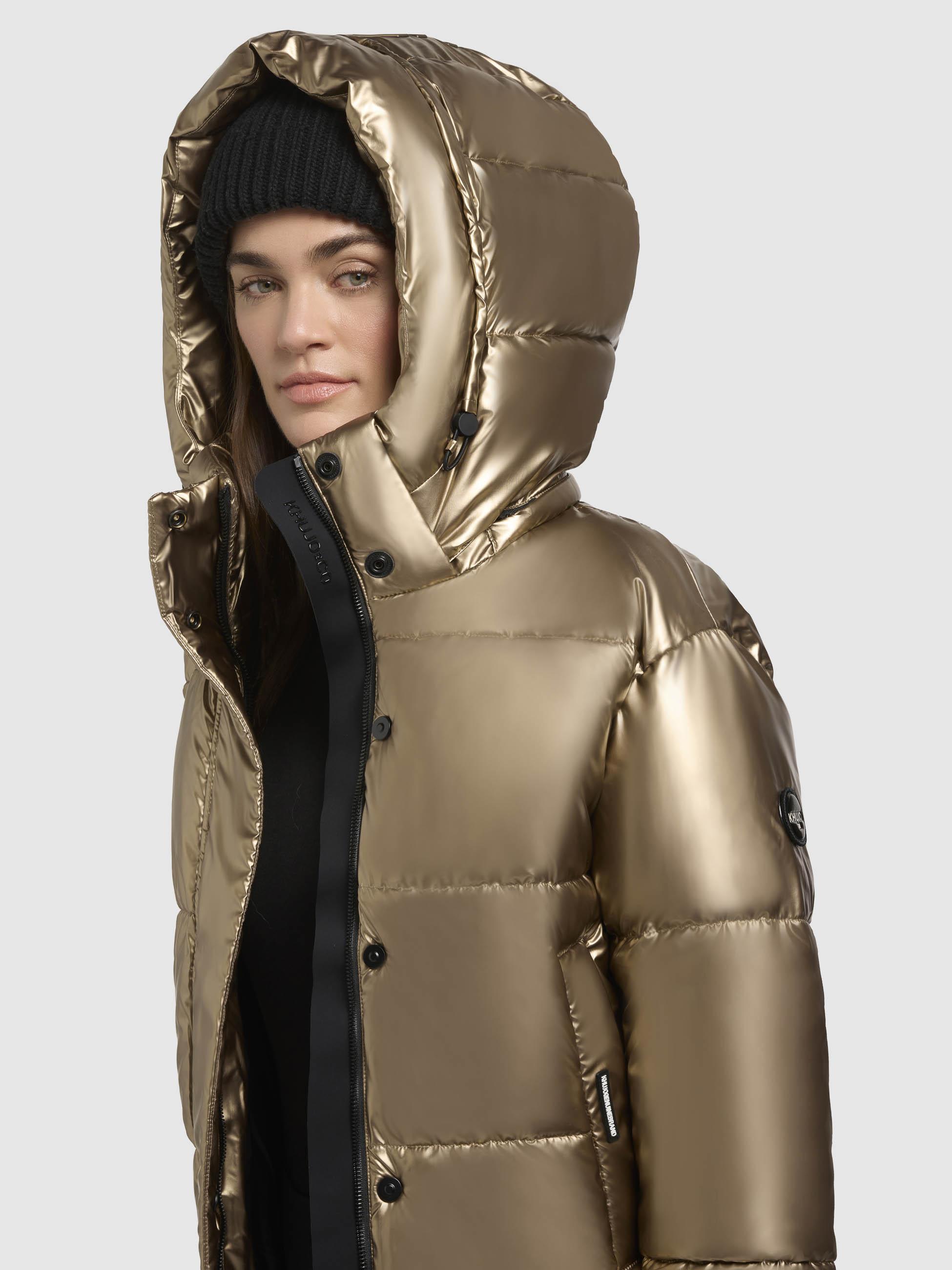 Glänzende kurze Winter Steppjacke "Devina Shiny-YM" Gold
