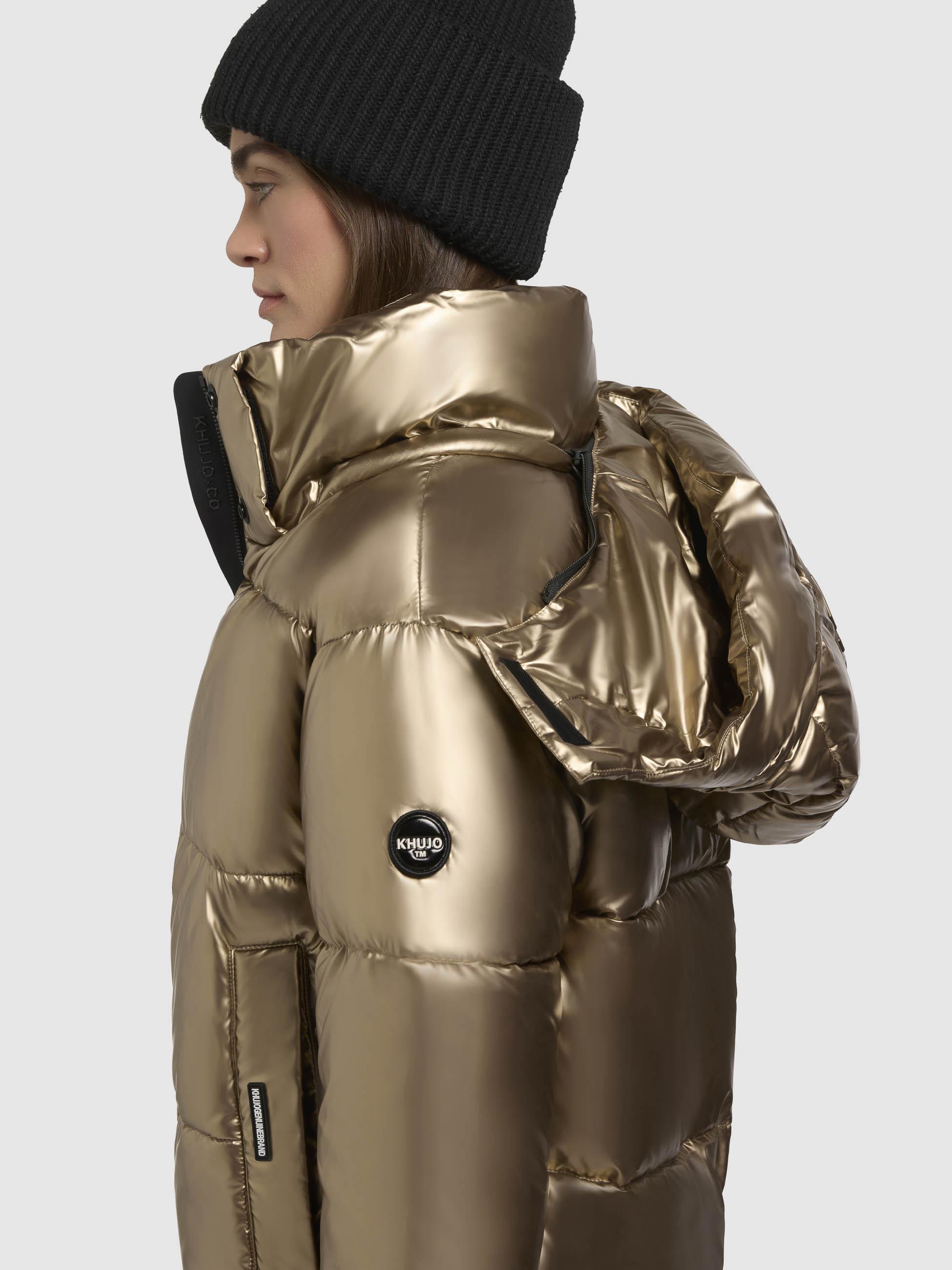 Glänzende kurze Winter Steppjacke "Devina Shiny-YM" Gold