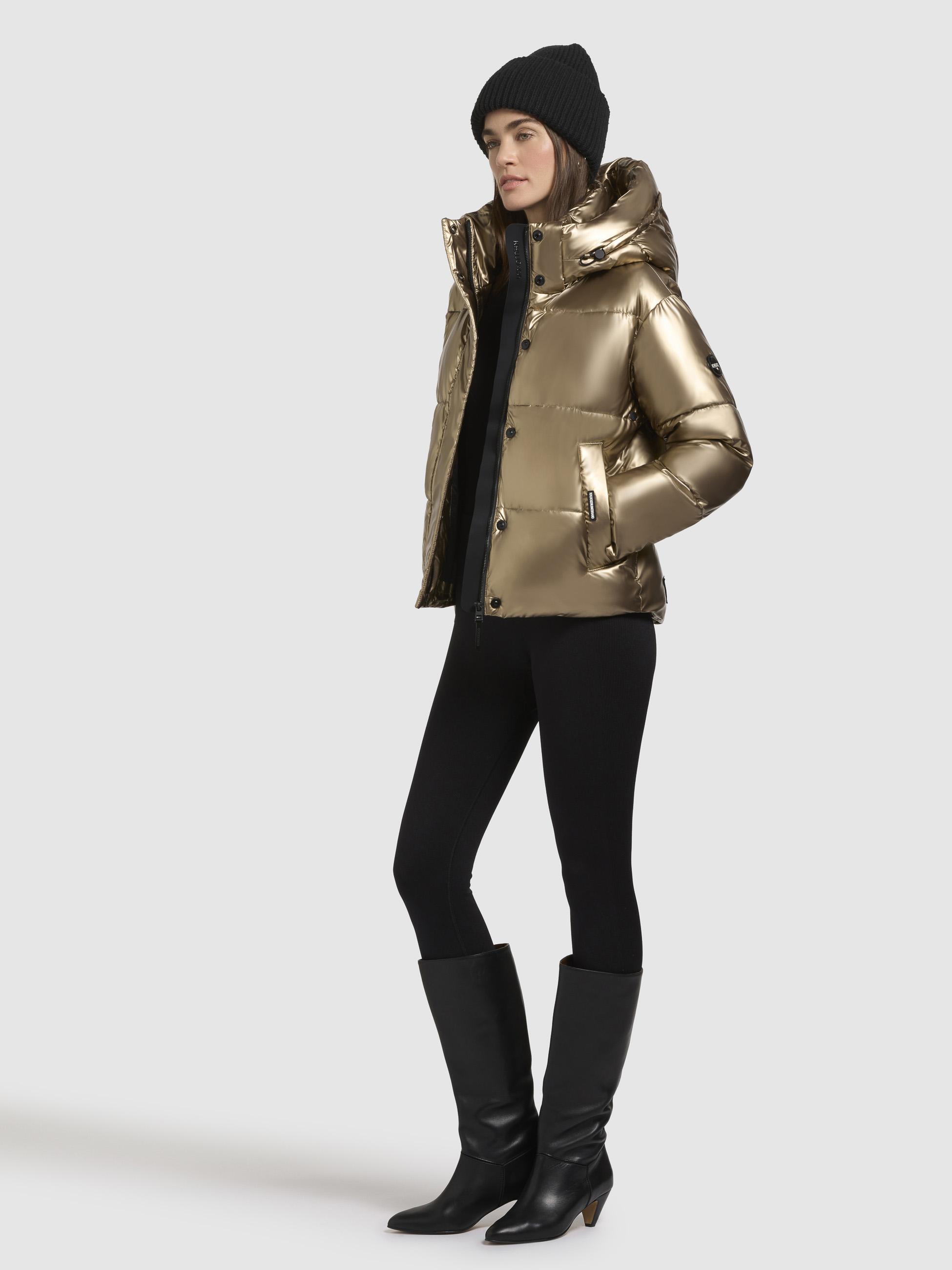 Glänzende kurze Winter Steppjacke "Devina Shiny-YM" Gold