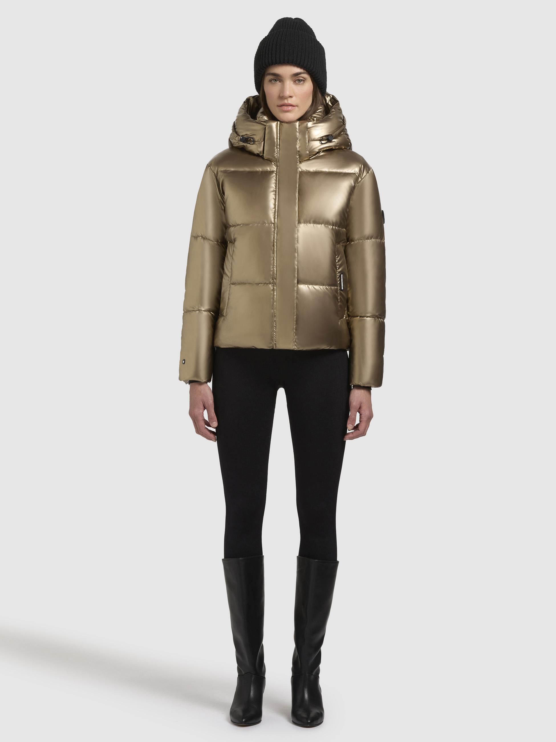 Glänzende kurze Winter Steppjacke "Devina Shiny-YM" Gold