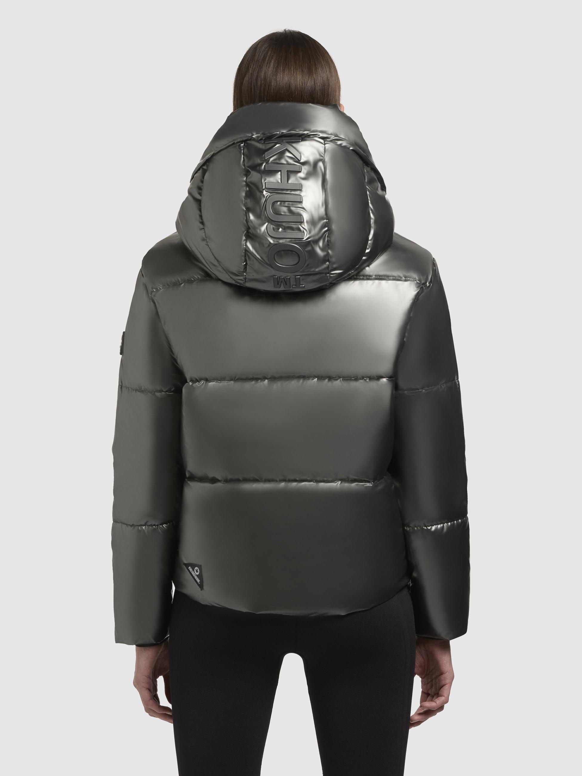 Glänzende kurze Winter Steppjacke "Devina Shiny-YM" Medium Grey