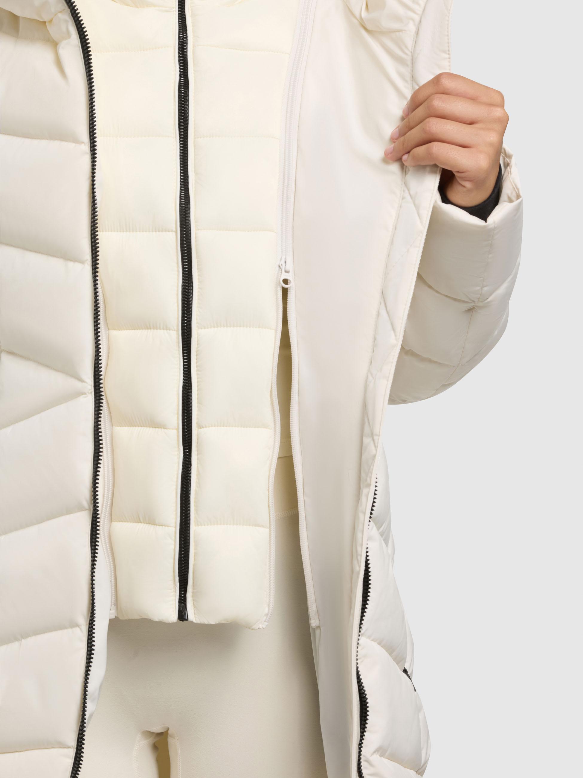 Winter Steppmantel mit Inlay und Kapuze "Dier" Luna White